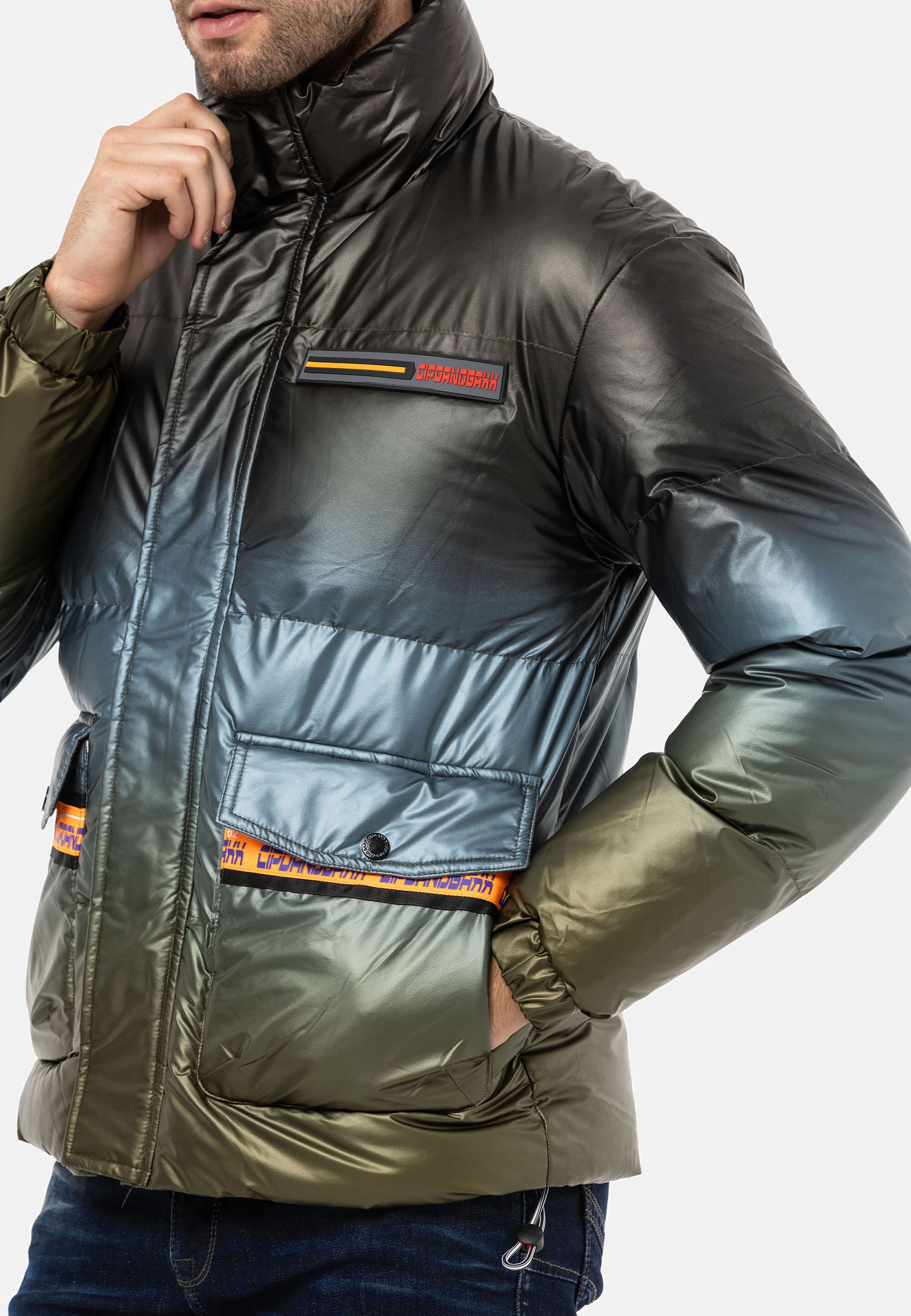 Cipo & Baxx Winterjacke »Jacke«, ohne Kapuze, mit Farbverlauf-Muster