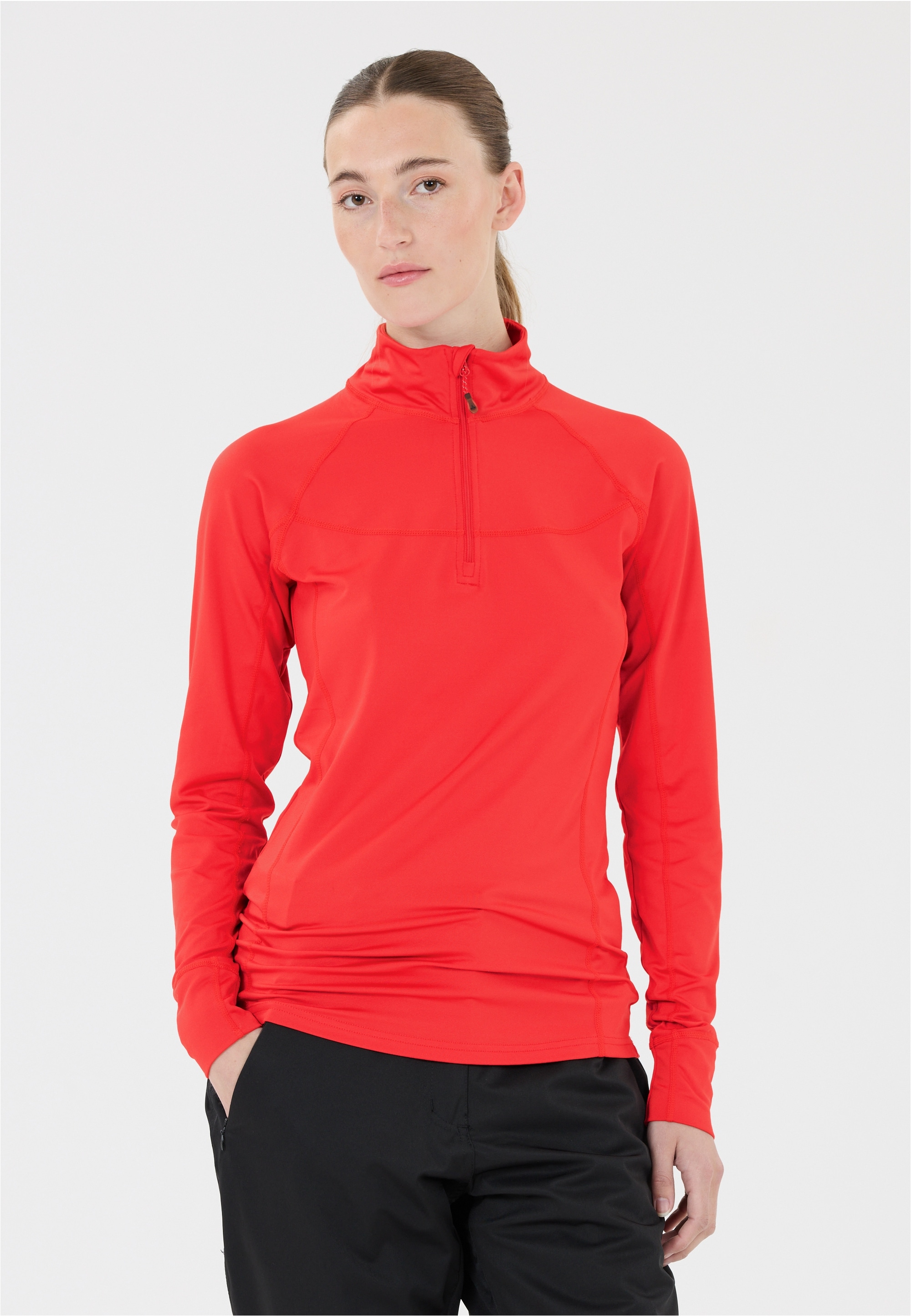 WHISTLER Langarmshirt "Blume", (1 tlg.), mit Reißverschluss und Stehkragen günstig online kaufen