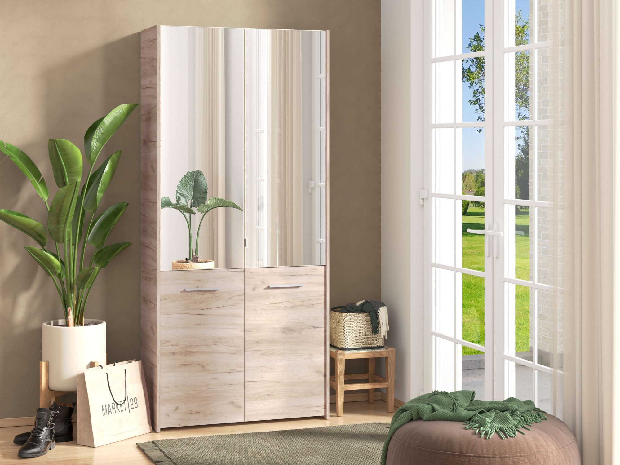 INOSIGN Schuhschrank »Menorca Schuhkommode, Lagerschrank, Schuhregal, Breite 90 cm«, mit vier Türen, in modernen und eleganten Farben, mit zwei Spiegeln