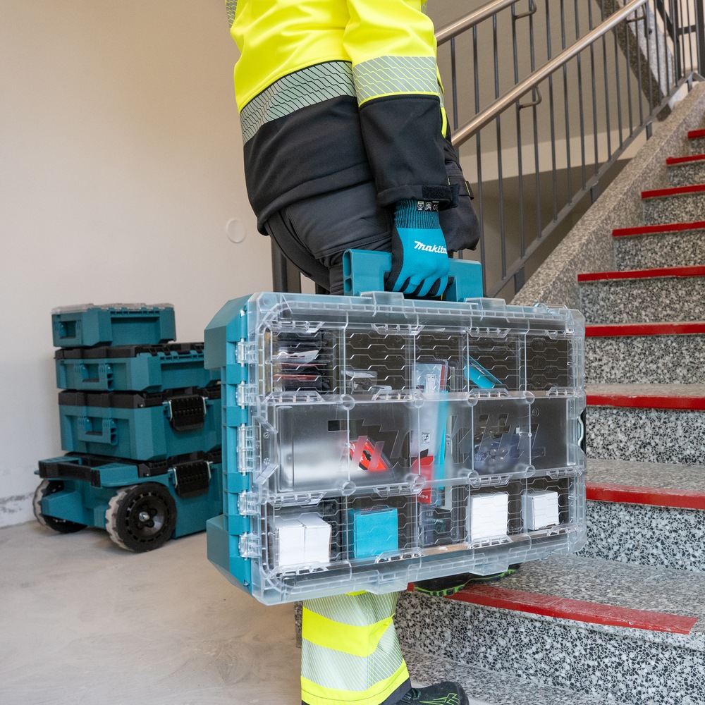 Makita Werkzeugbox »MAKTRAK  Organizer-Behälter, tief M »P-91045« max. 22,7 kg, 18,41L, 11« Effizientes Be- und Entladen mit dem MAKTRAK Koffer Sortiment
