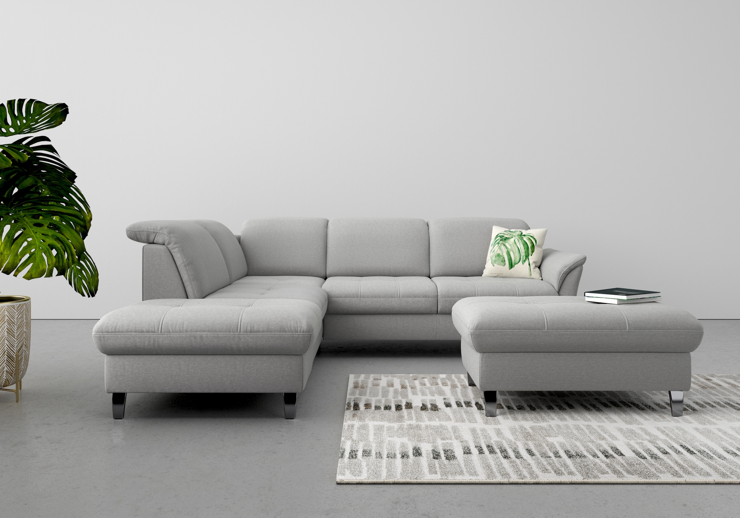 sit&more Ecksofa "Maggiore L-Form" wahlweise mit Kopfteilverstellung, Schlaffunktion und Stauraum