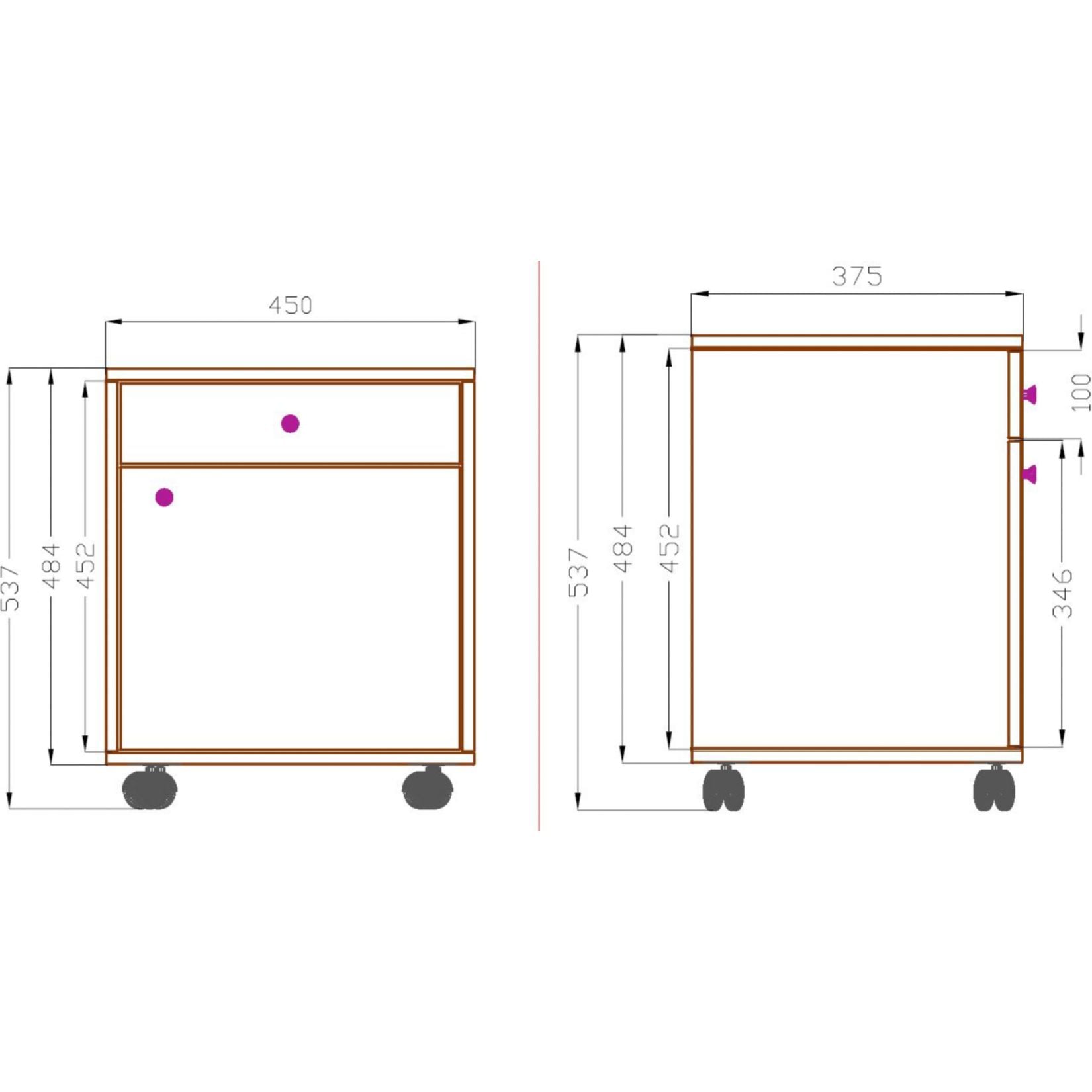 VCM Container »Holz Rollcontainer Bürocontainer Schublade Masola«