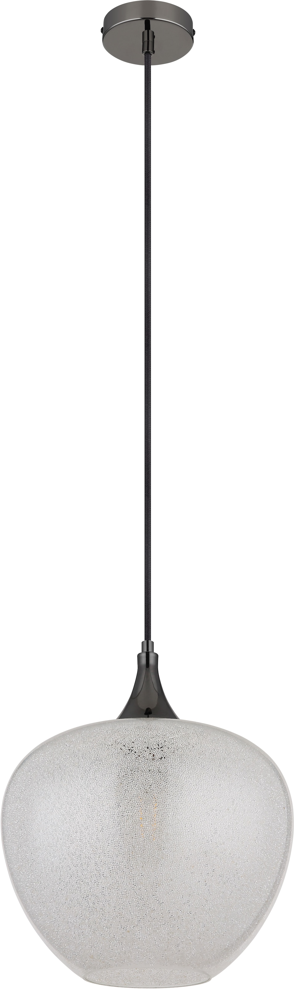 GLOBO LIGHTING Hängeleuchte »MAXY«, Leuchtmittel E27 | ohne Leuchtmittel, Hängelampe/Pendelleuchte/schwarz-chrom/Glas klar/Acrylkristalle