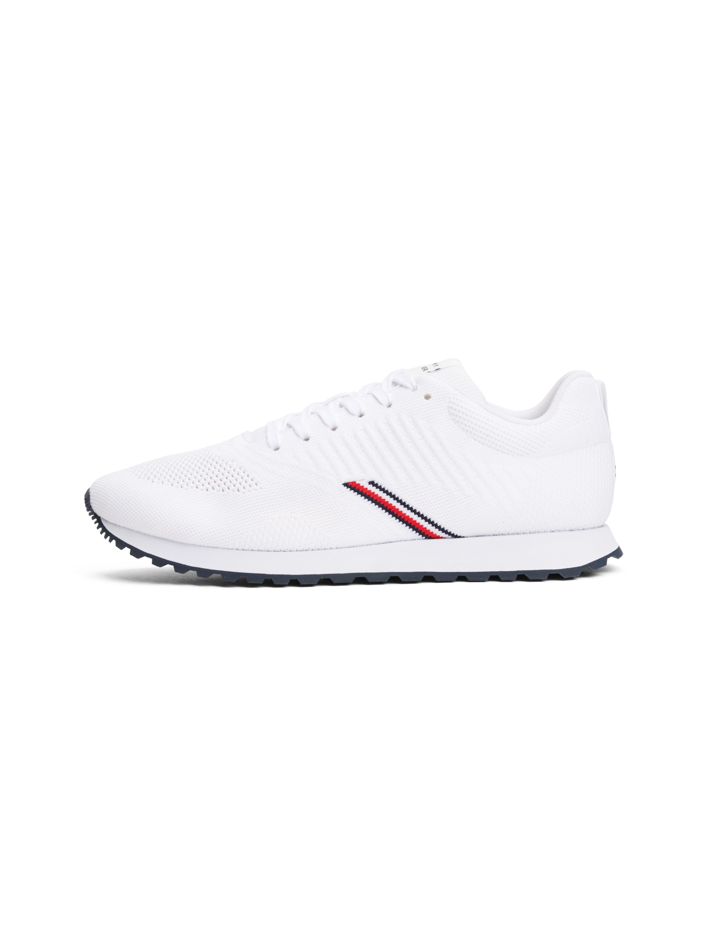 Tommy Hilfiger Sneaker »NEW RUNNER EVA CORPO KNIT«, Freizeitschuh, Halbschuh, Schnürschuh mit Streifen in Tommy Farben
