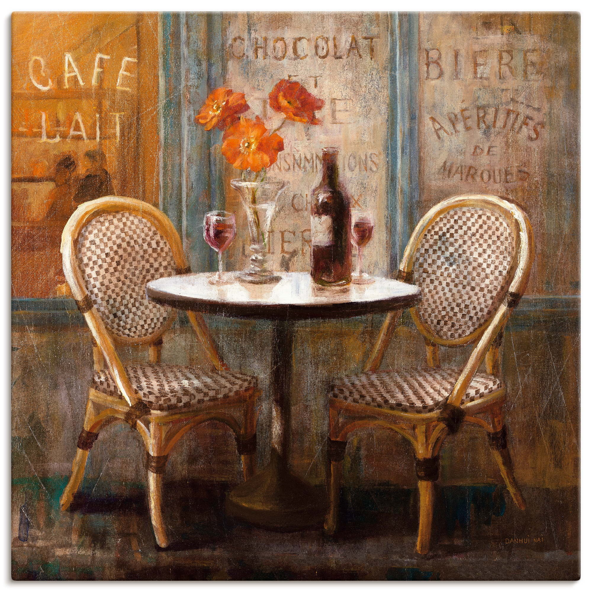 Artland Leinwandbild "Triff mich im Cafe I" Restaurant & Cafés 1 Stk. tlg. günstig online kaufen