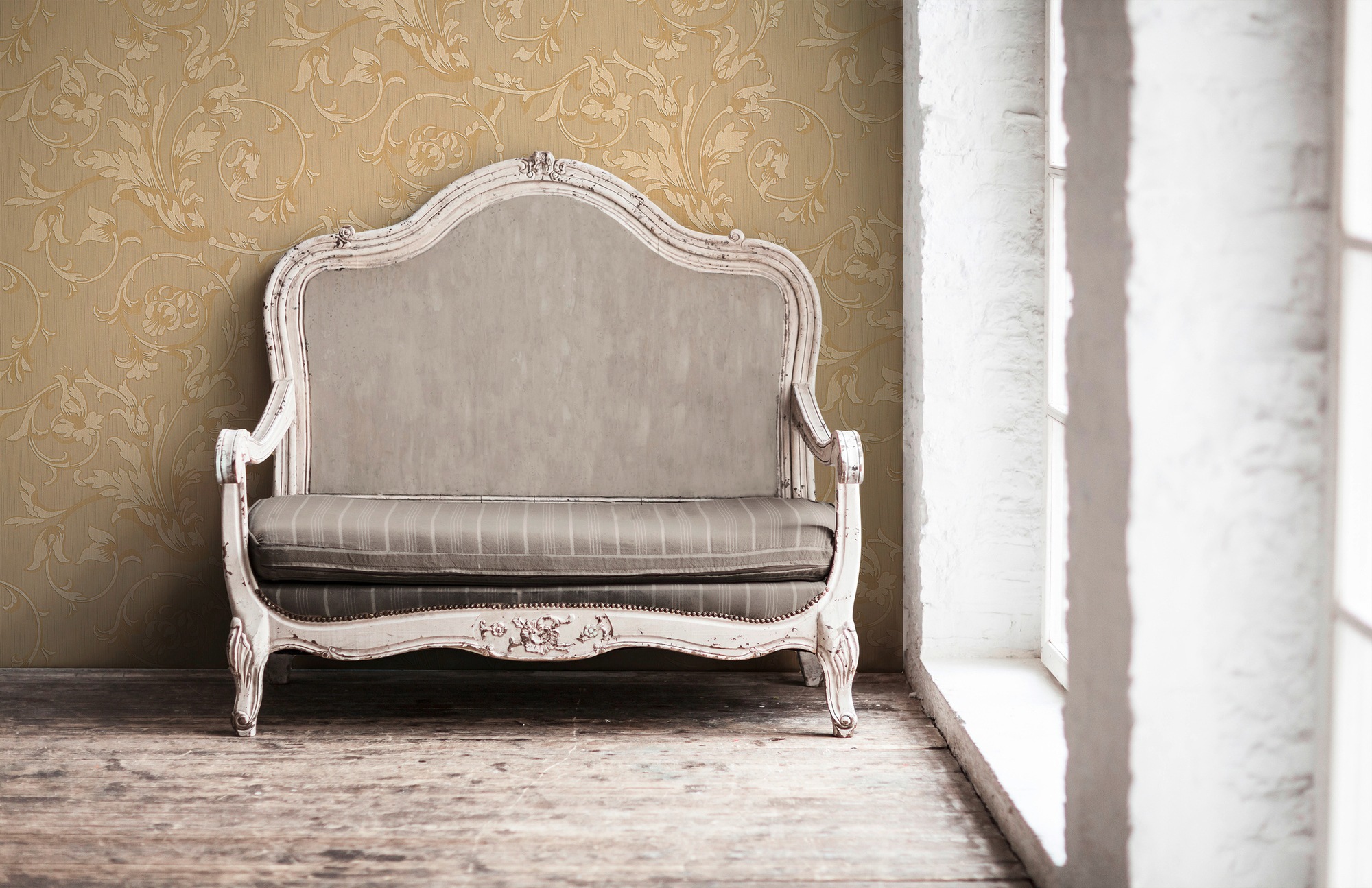 Architects Paper Textiltapete »Tessuto«, Barock-floral-gemustert, Blumen-Tapete Floral Tapeten Wohnzimmer Schlafzimmer Küche Flur Design