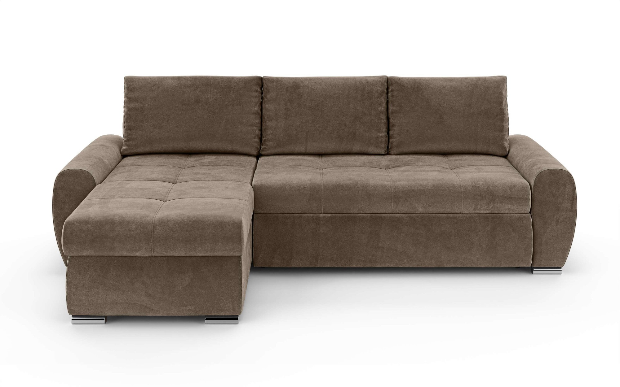INOSIGN Ecksofa »HAVERHILL Schlafsofa mit Bettkasten, Maße B/H/T: 237/89/166 cm«, L-Form mit Recamiere links oder rechts bestellbar, Wellenunterfederung