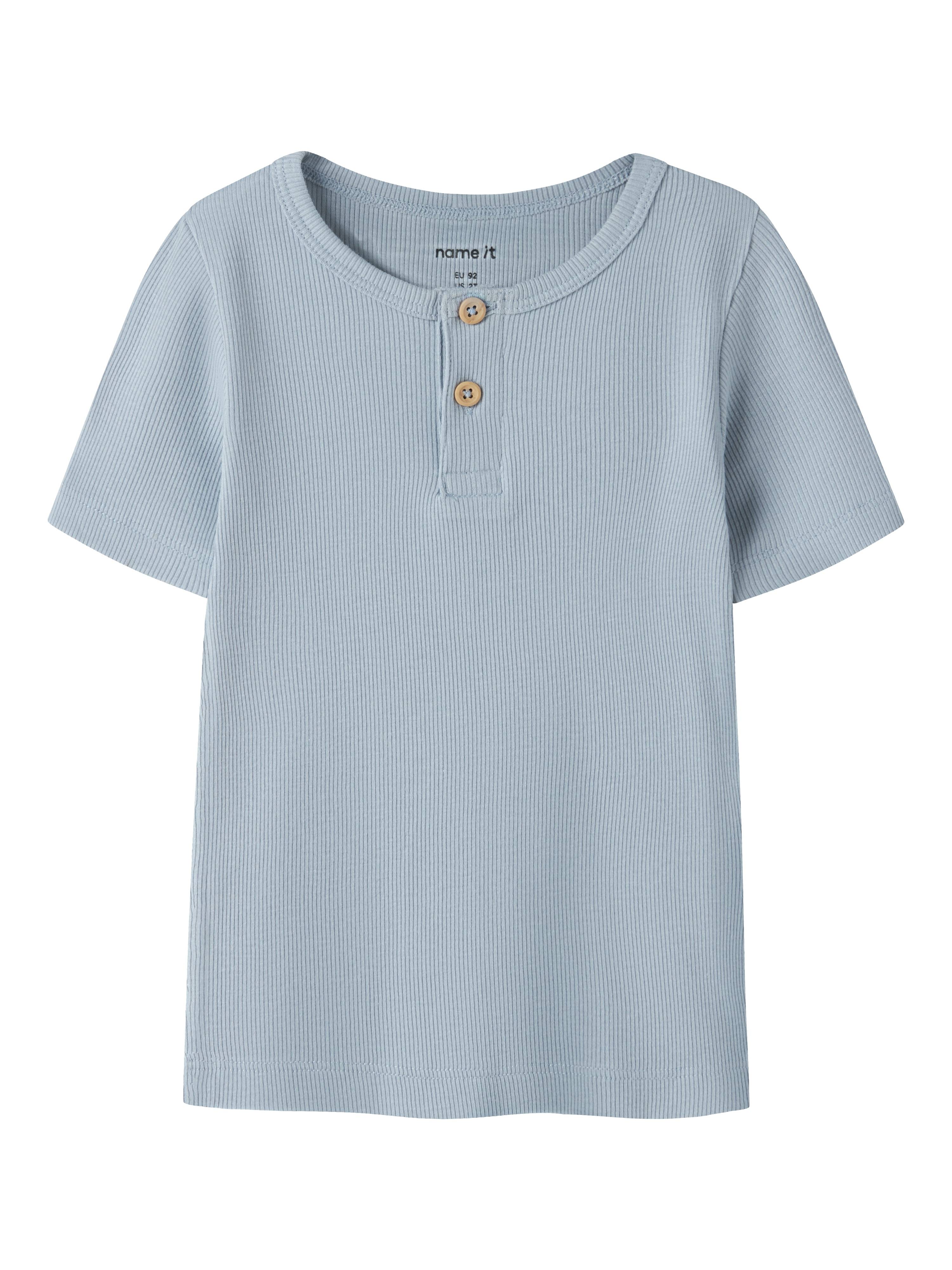 Name It Kurzarmshirt "Nmmkab Top Noos" Baumwollmischung, Kurze Knopfleiste