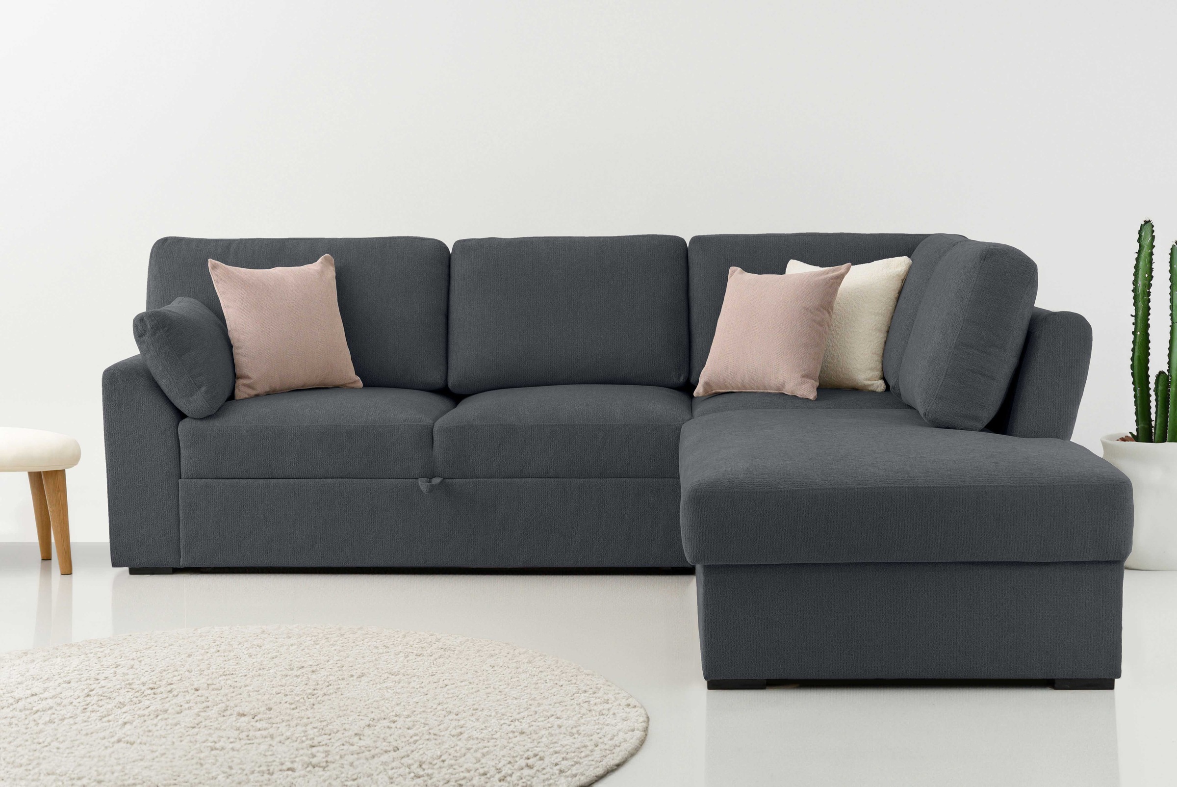 Home affaire Ecksofa "Citry", (304 St.), Breite 242 cm, Chenille, Bettfunkt günstig online kaufen