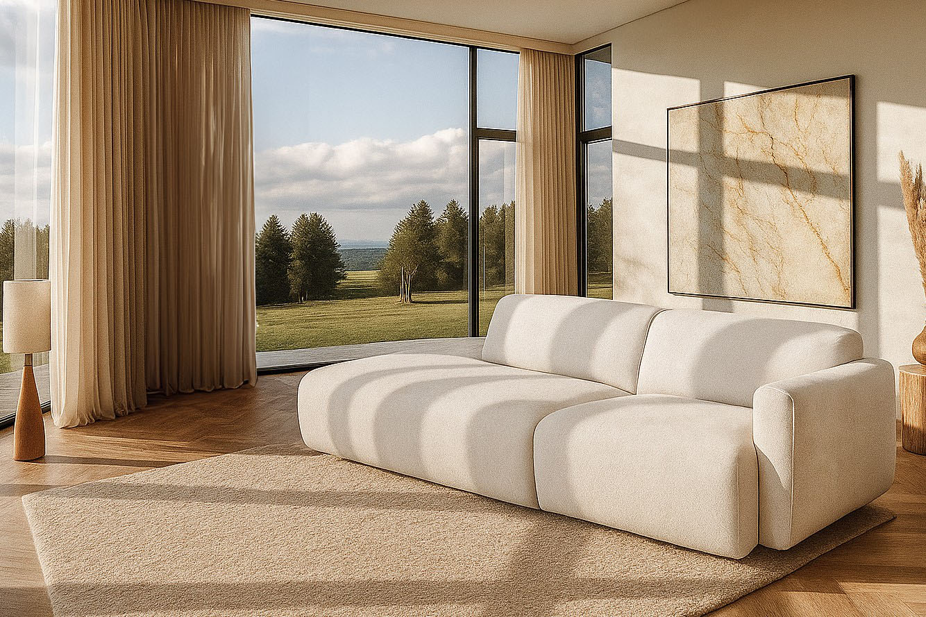 OTTO home 2-Sitzer "Myrland Kompaktsofa" Breite 263 cm, Chenille, Easy Clean Stoff, mit Kaltschaum