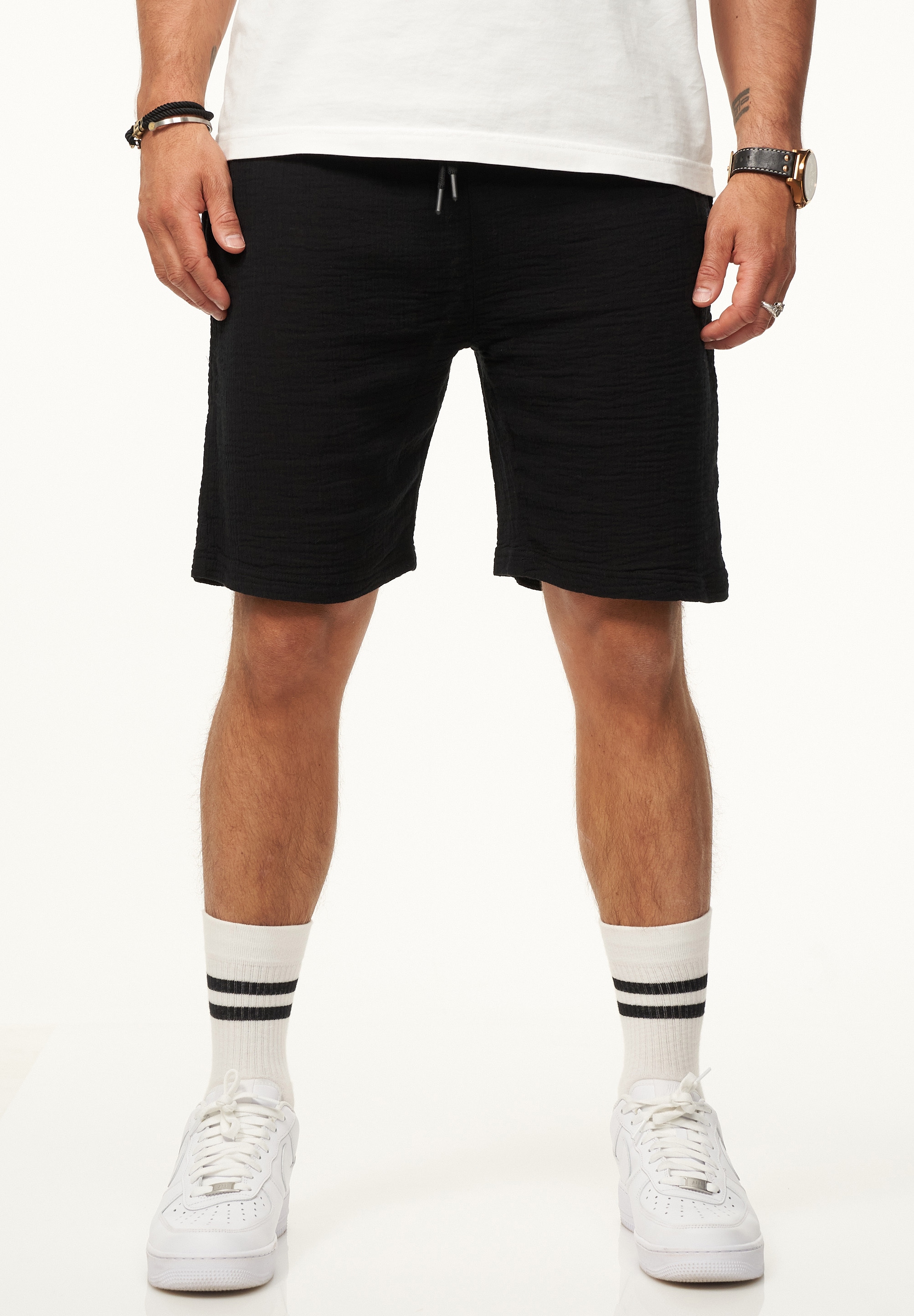 CARISMA Shorts »für Herren als luftig leichte Sommershorts im Crinkle-Look«  Kurze Hose Shorts Bermuda Sweatshorts im Regular-Fit