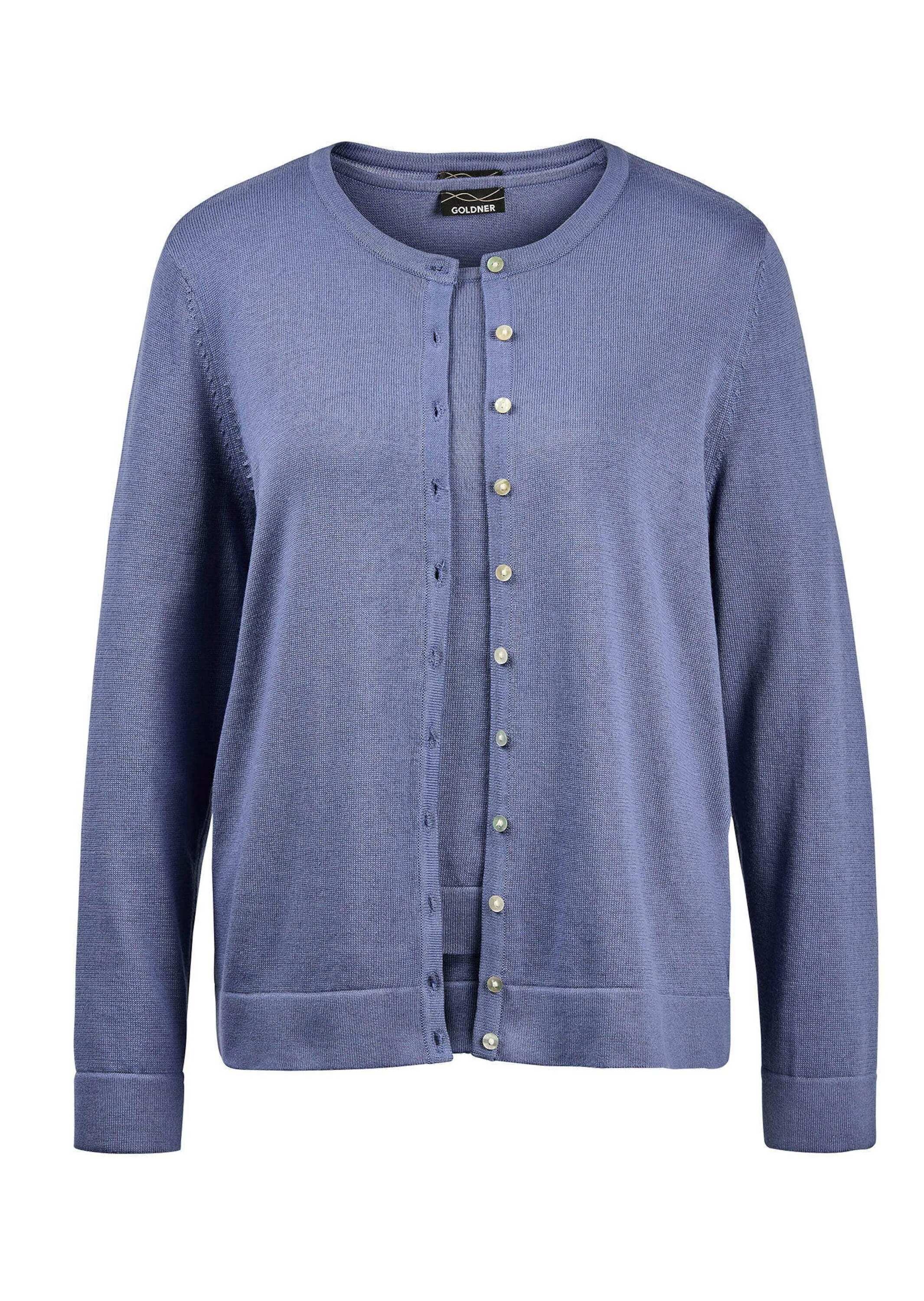 GOLDNER Strickpullover "Kurzgröße Figurnahes Twin-Set aus Pima-Baumwolle" O günstig online kaufen