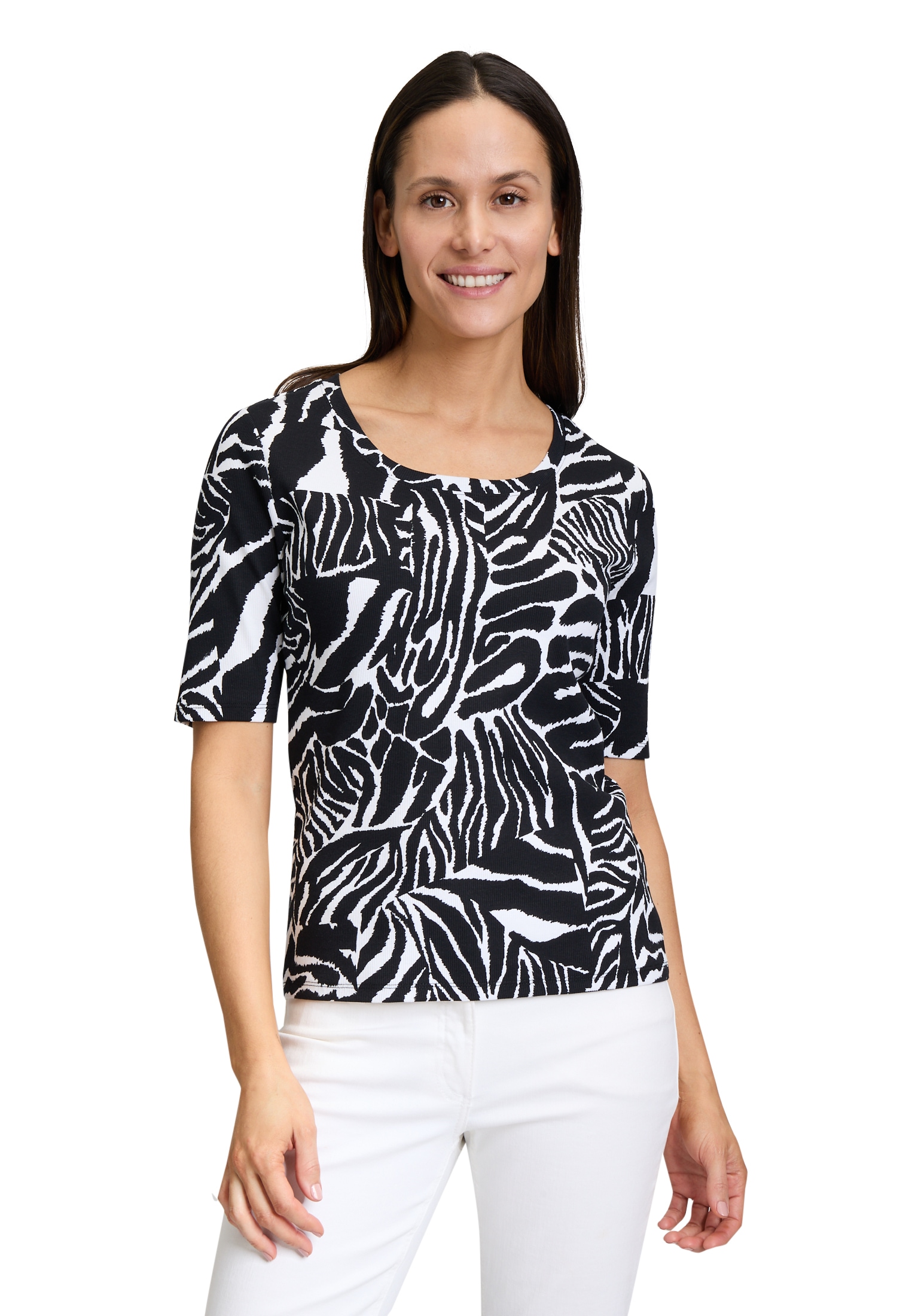Betty Barclay Kurzarmshirt "Damen mit Rippenstruktur", 1 Stk. Druck günstig online kaufen