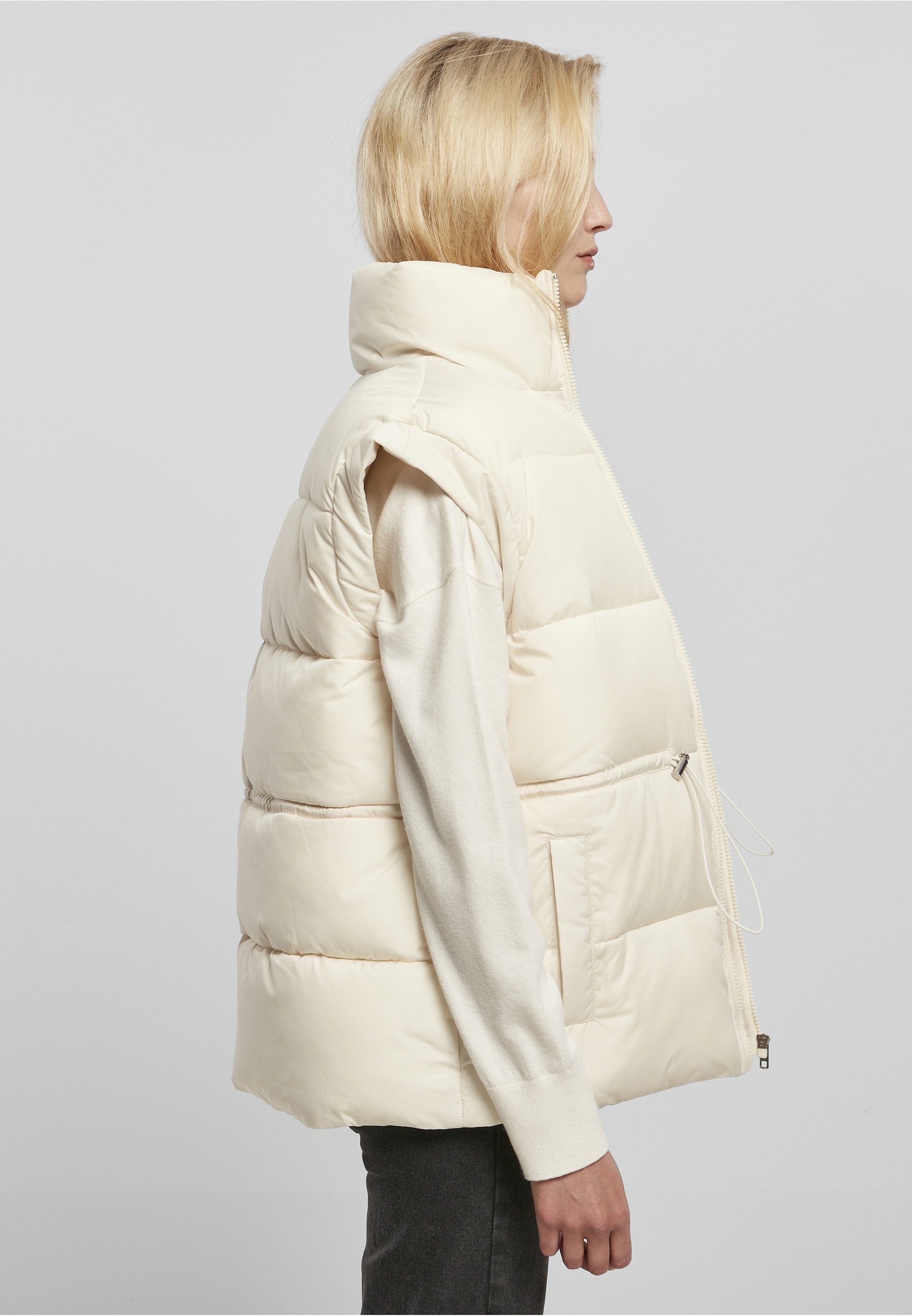 URBAN CLASSICS Jerseyweste »Urban Classics Damen Ladies Waisted Puffer Vest« 1 Stk.