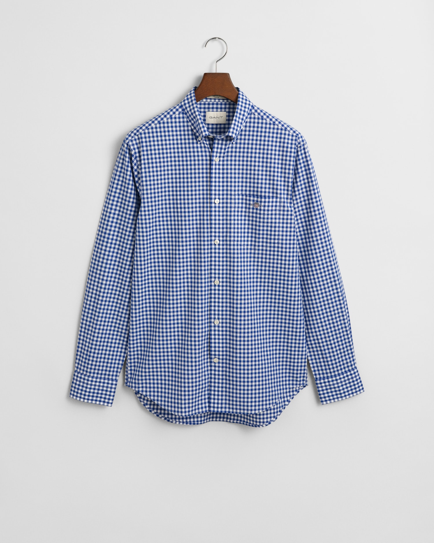 Gant Langarmhemd »REG POPLIN GINGHAM SHIRT«, mit Logostickerei auf der Brust