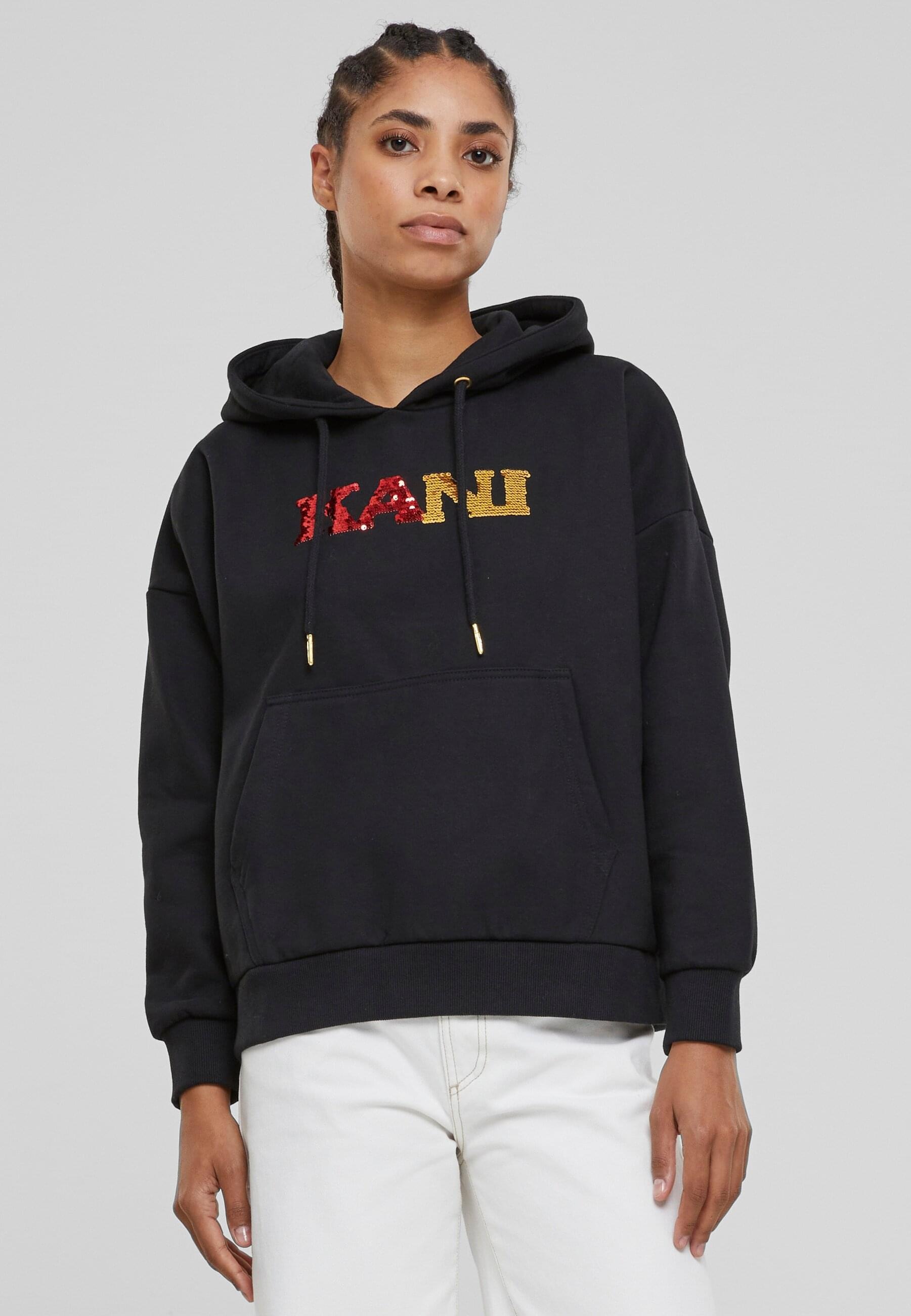Karl Kani Kapuzenpullover »Karl Kani Damen KW213-059-1 Retro Sequins OS Hoodie black«, (1 tlg.)