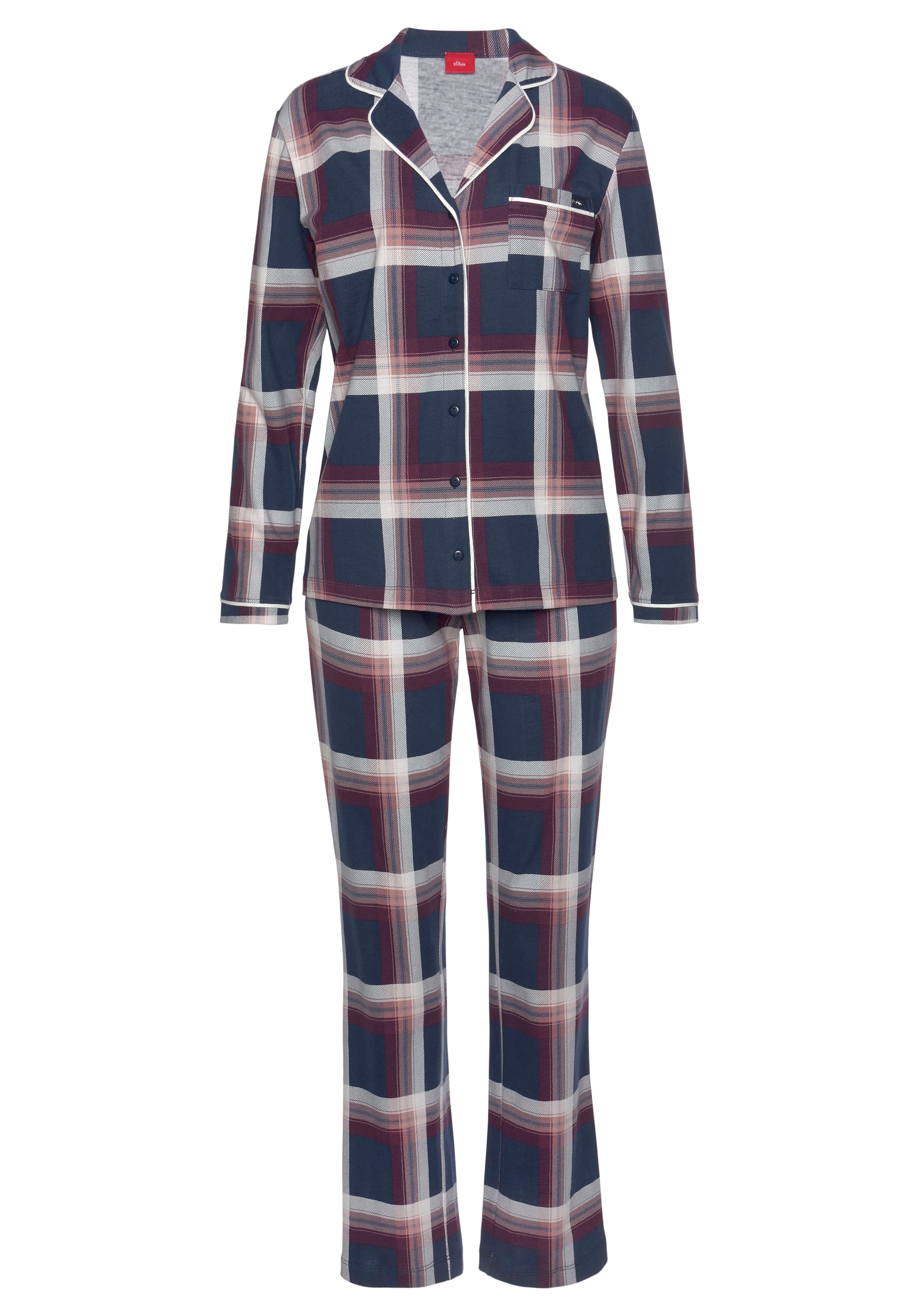 s.Oliver Pyjama, (2 tlg.), | bestellen klassischen im Karo-Muster BAUR
