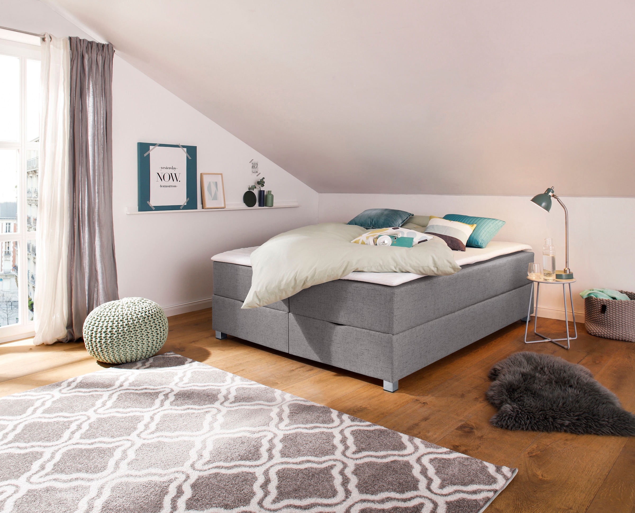 Home affaire Boxbett "Alexis" ohne Kopfteil - ideal für Räume mit Dachschrägen; in 4 Breiten