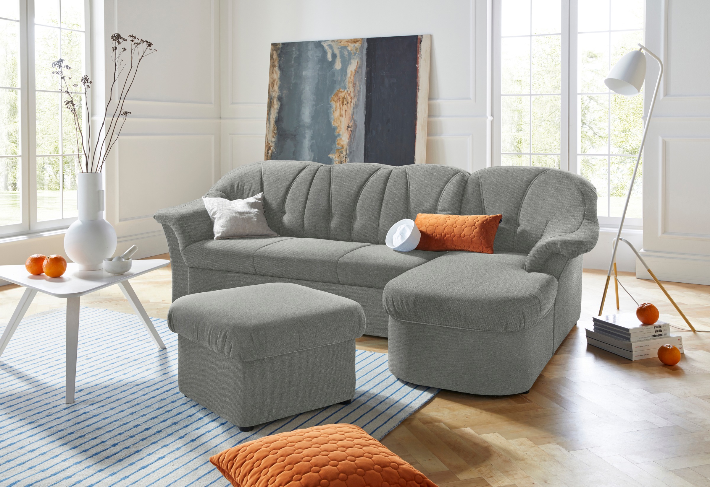 DOMO collection Ecksofa "Pegnitz, elegante Rückensteppung, komfortabel, Bre günstig online kaufen