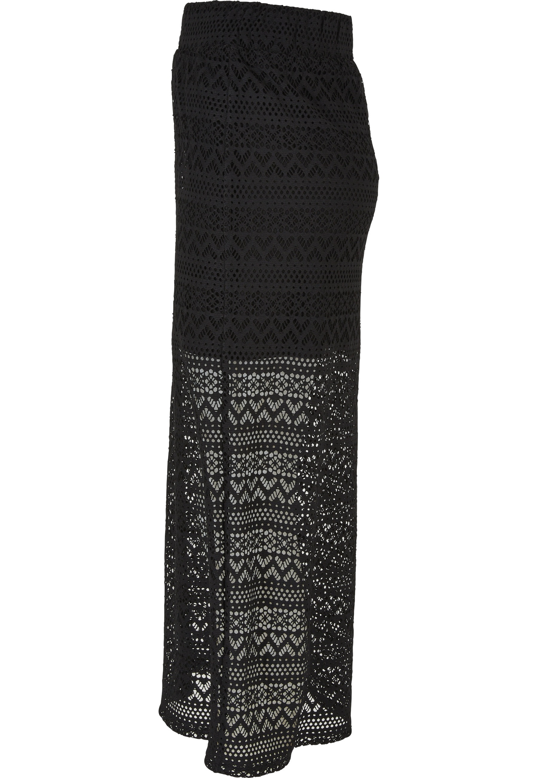URBAN CLASSICS Jerseyrock »Urban Classics Damen Ladies Stretch Crochet Lace Midi Skirt« 1 Stk.