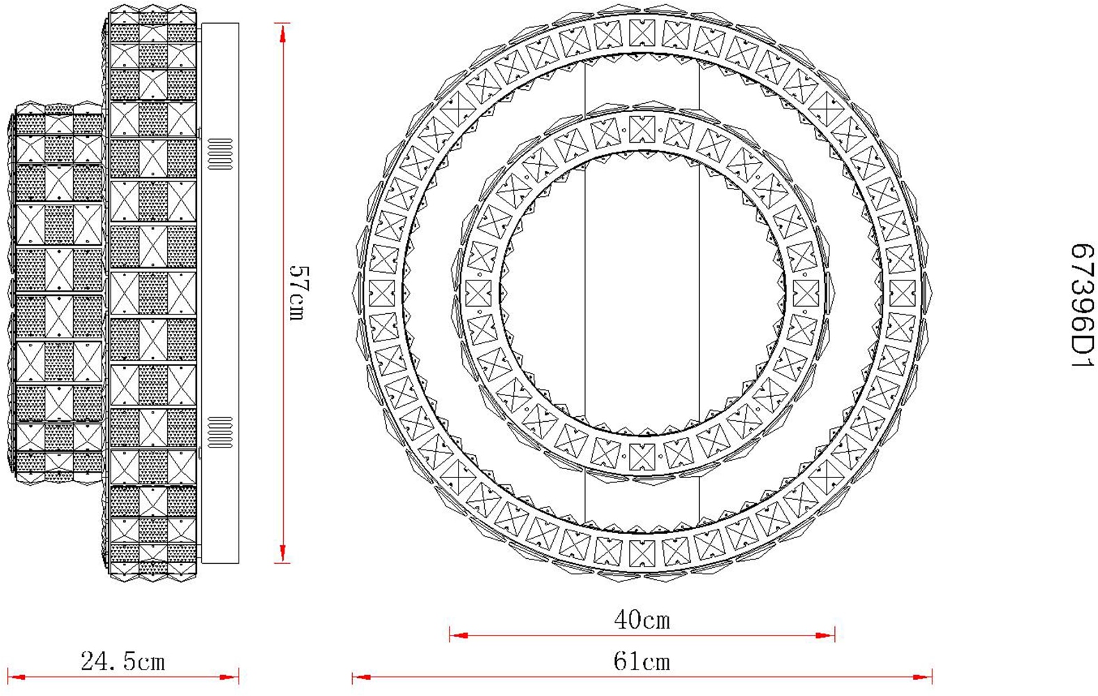 GLOBO LIGHTING Deckenleuchte »LIDIA« LED-Modul 1 Stk. Kristall-Deckenleuchte, dimmbar, smart, elegant & edel