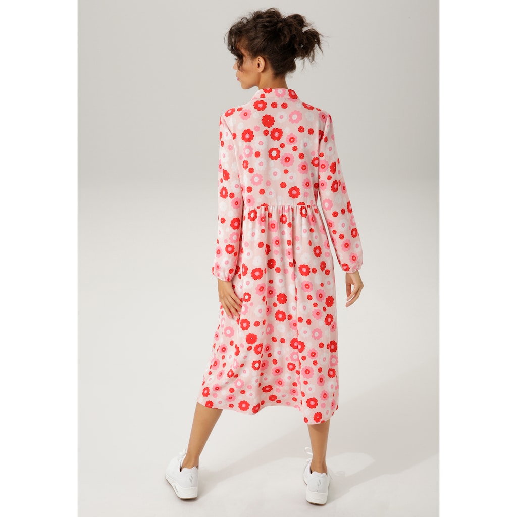 Aniston CASUAL Blusenkleid, mit farbharmonischen Blüten bedruckt