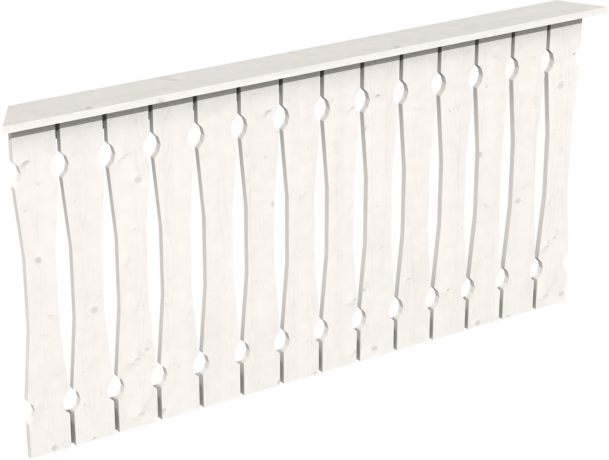Brüstungsgeländer SKANHOLZ, H:96cm L:180cm, weiß, Geländer, "Balkonschalung"