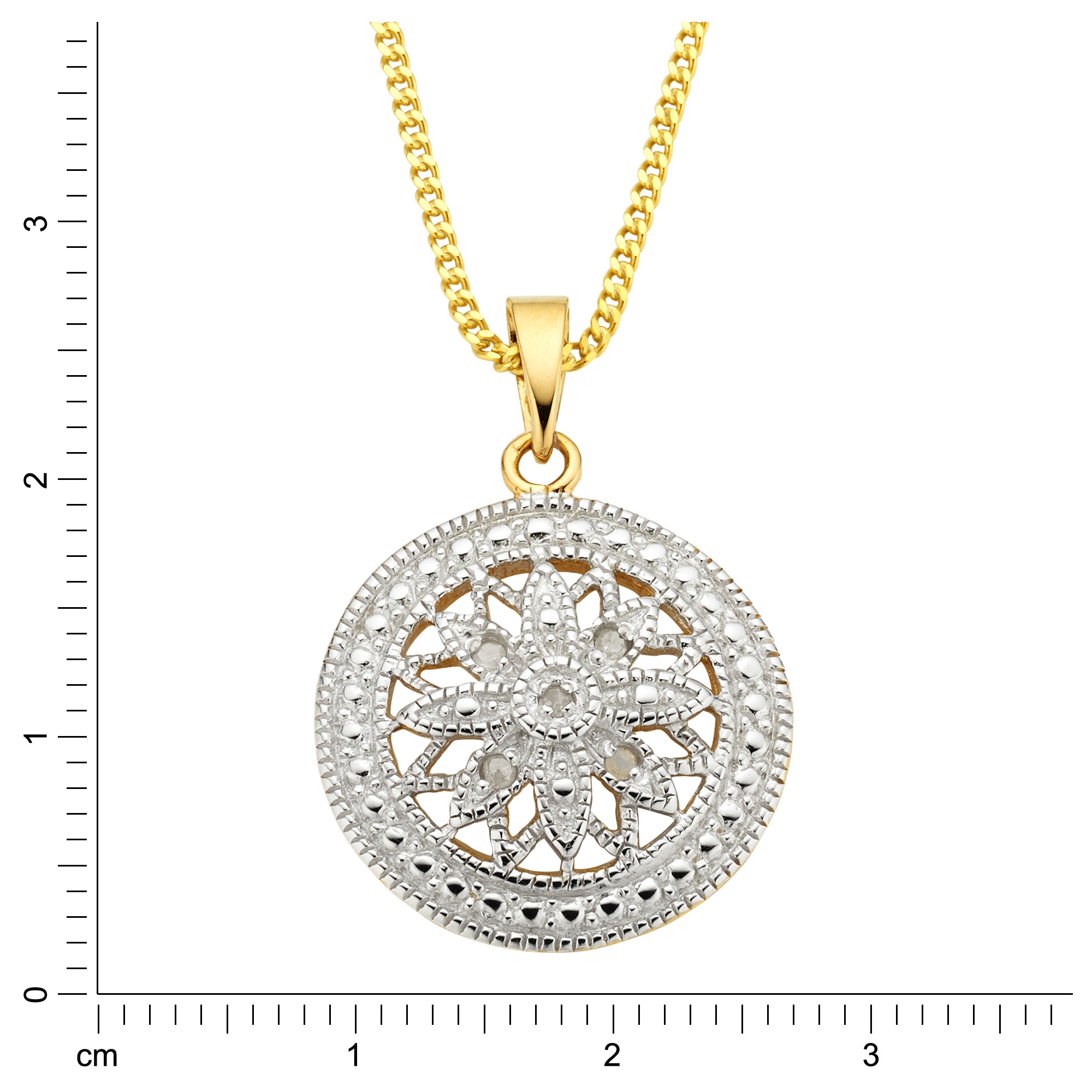 Diamonds by Ellen K. Kette mit Anhänger »Silber 925 vergoldet mit 5x Diamant zus. 0,05ct.«