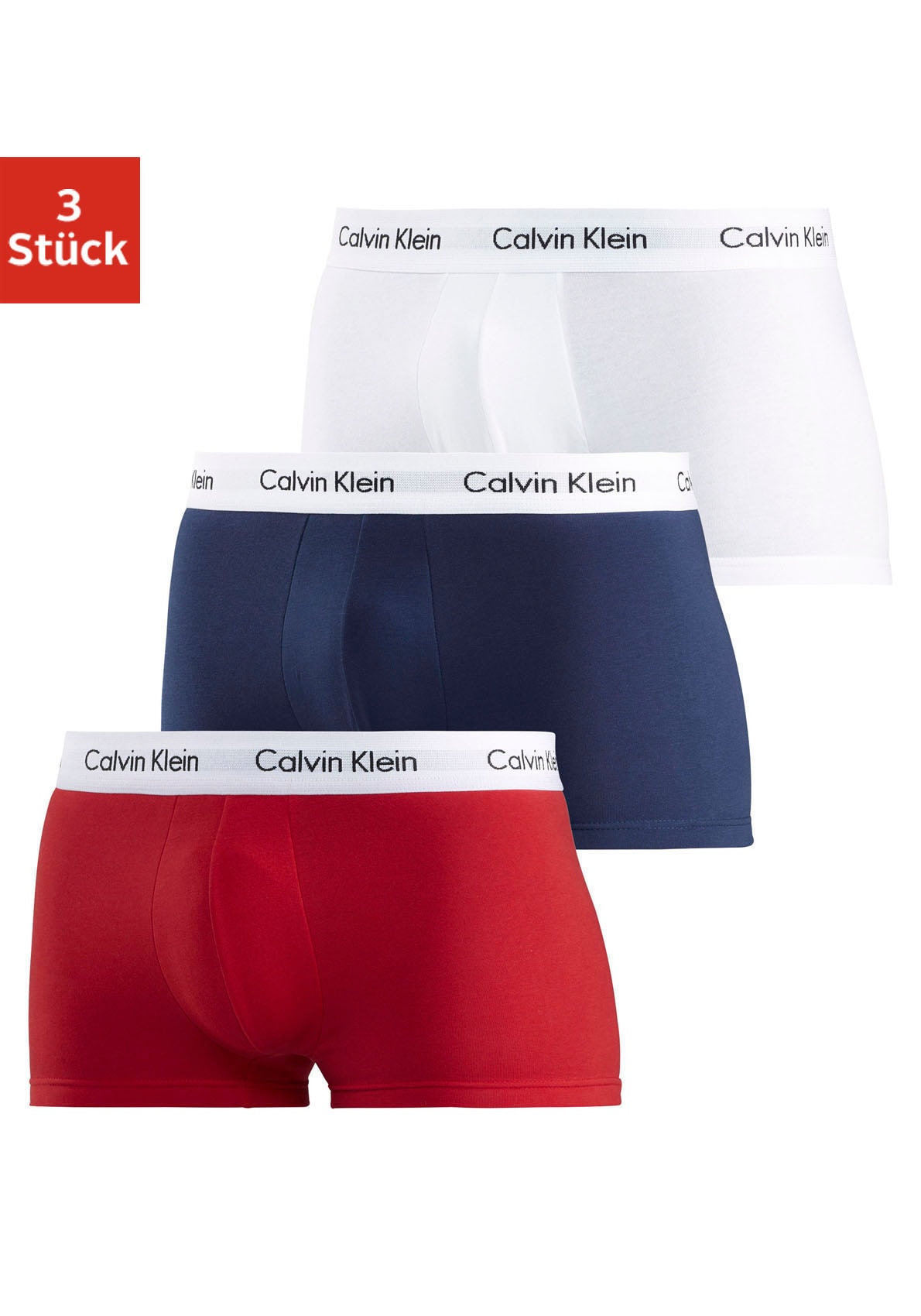 Calvin Klein Underwear Trunk "Low Rise Trunk 3 PACK" 3 Stk. mit weißem Webbund