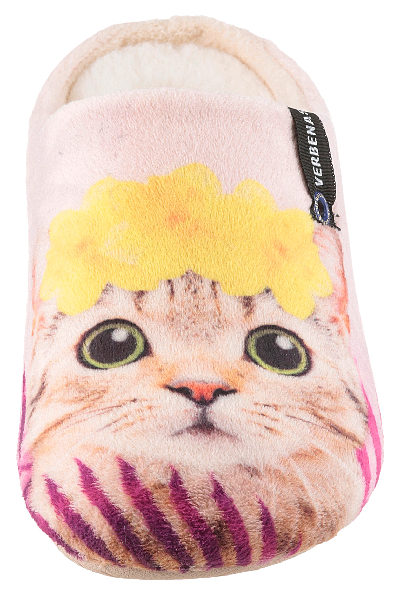 VERBENAS Pantoffel »York Animal Pelo«, Hausschuh, Clog, Homeslipper mit süßem Katzenmotiv