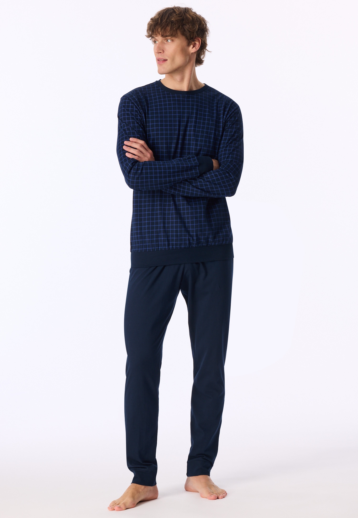 uncover by SCHIESSER "Uncover Nightwear" 2 tlg. Langarm, Rundhals-Ausschnitt, Single Jersey-Qualität, weich