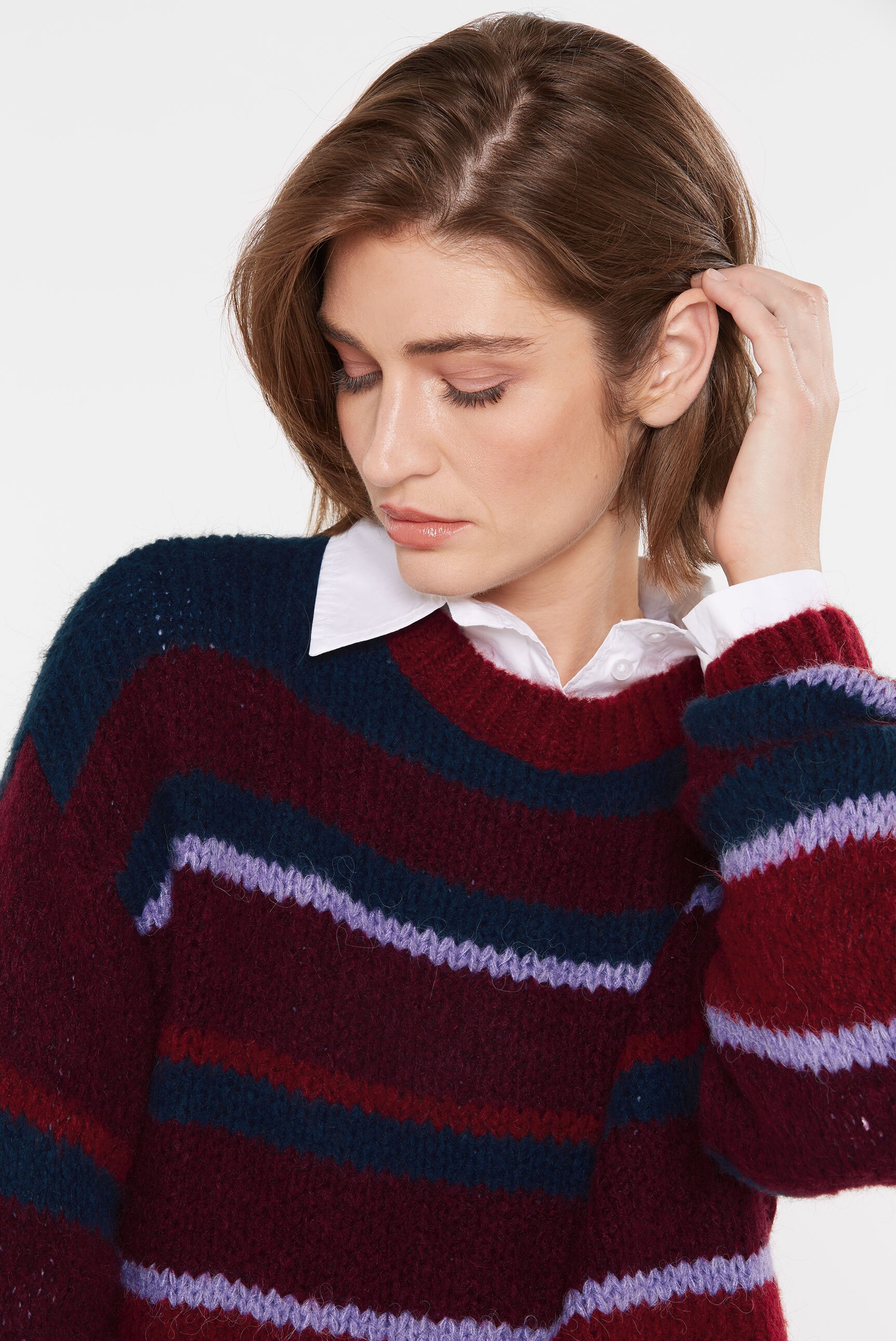 SENSES.THE LABEL Rundhalspullover, aus Flauschstrick