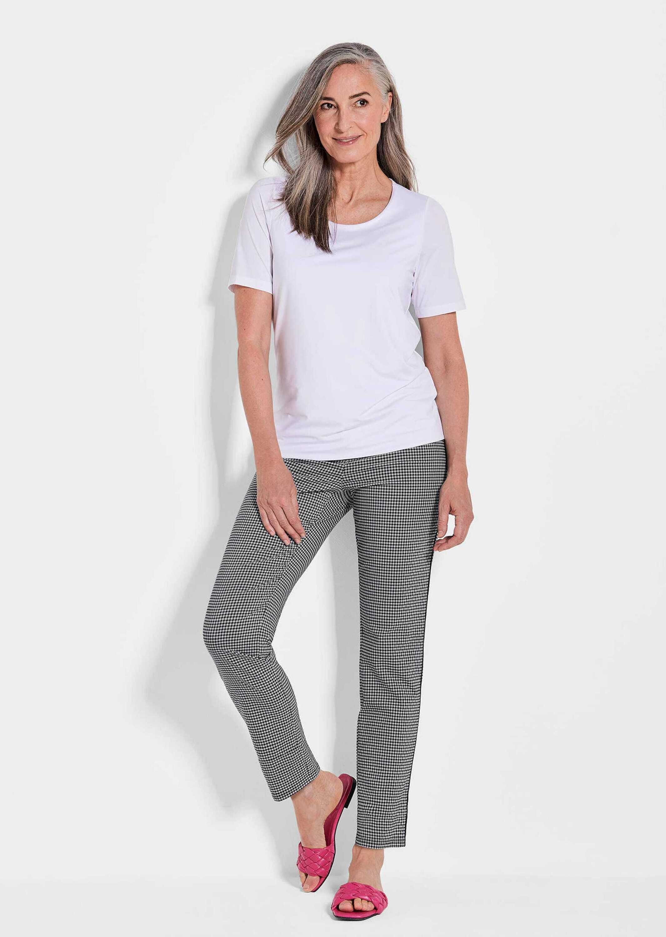 GOLDNER 2-in-1-Hose »Lange Slim Fit Hose LOUISA in schwarz«