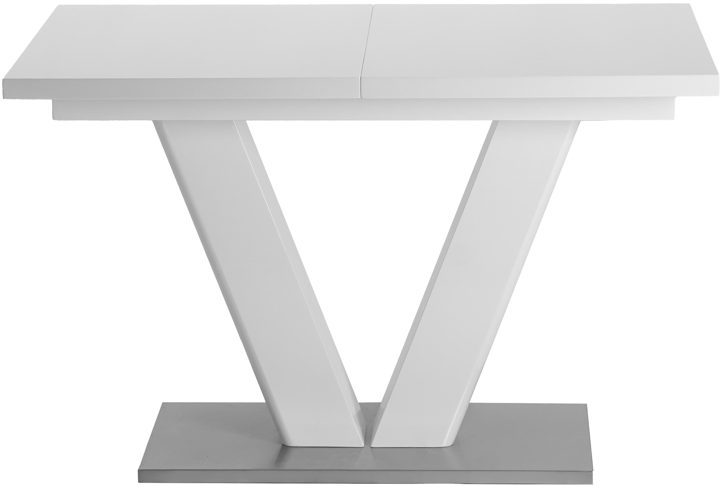 Home affaire Essgruppe »Elbach Ausziehtisch«, (Set, 5 tlg.), ausziehbar 120-160 cm, Hochglanz, Tischgruppe Freischwinger