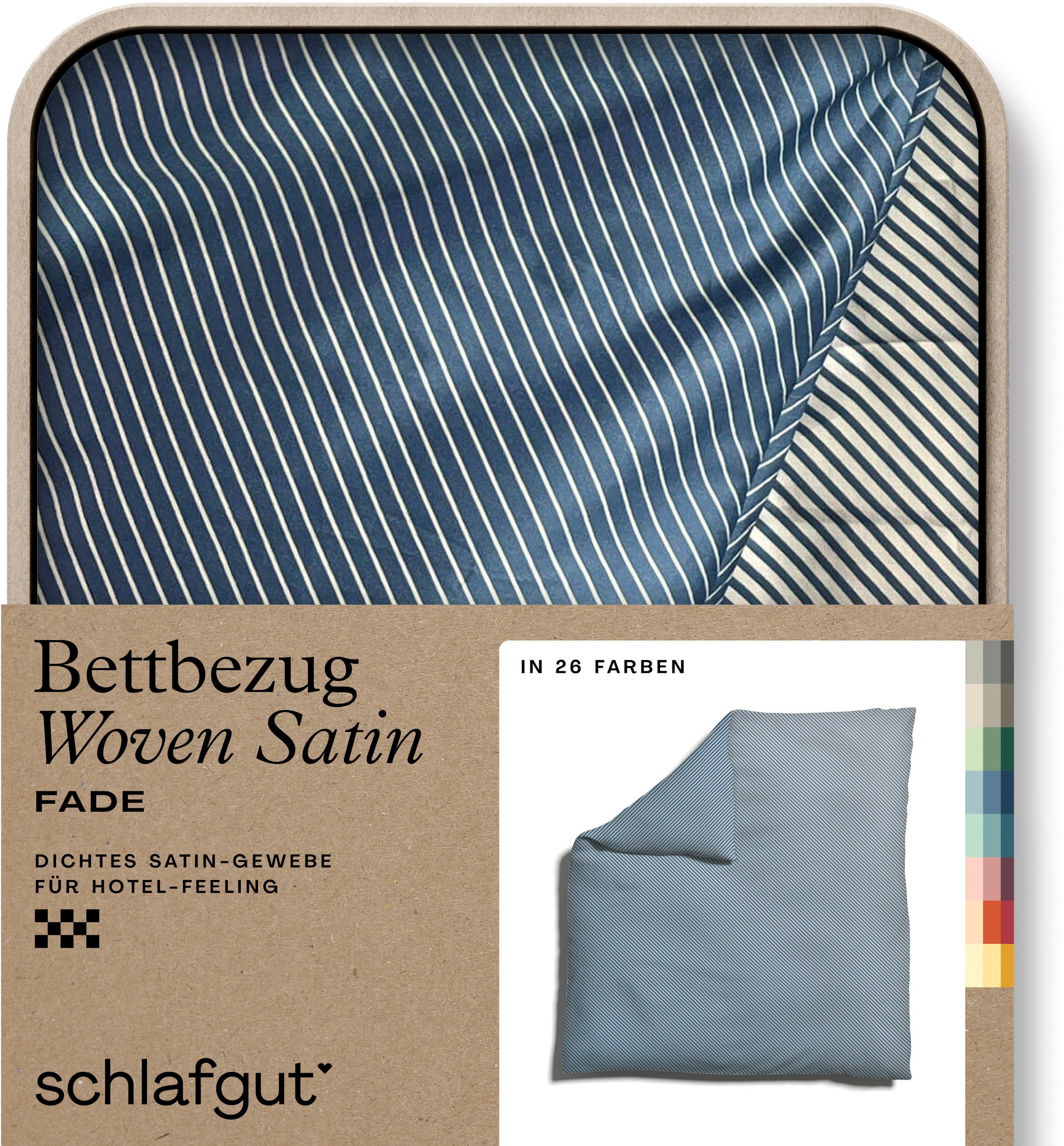 Bettbezug »Woven Satin Fade mit feinen Streifen«, (1 St.), mit Farbverlauf, Mix &...