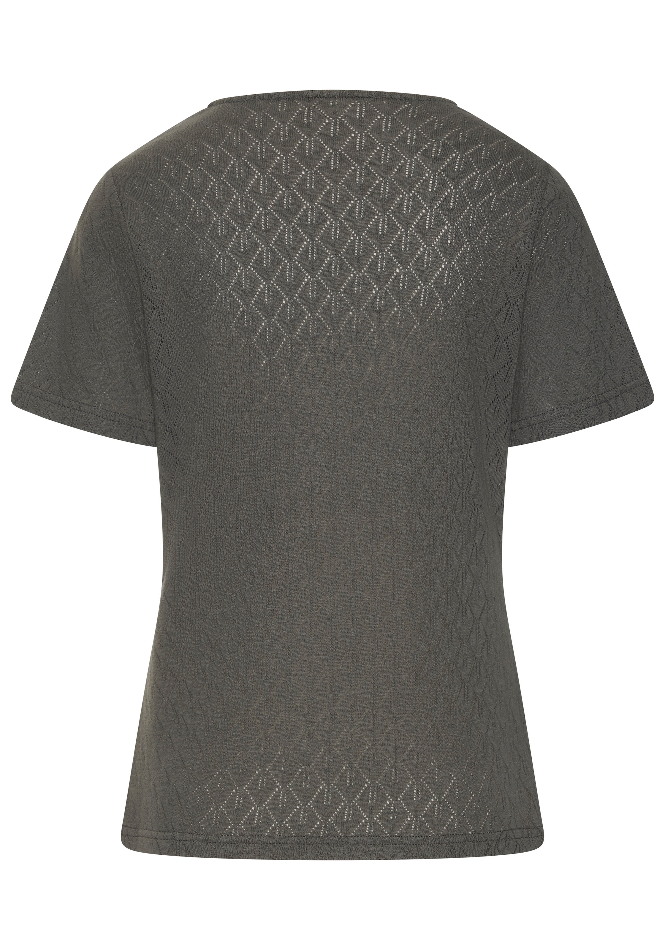 Vivance Kurzarmshirt »mit modischem Ajour-Muster«, aus weicher Baumwoll-Qualität