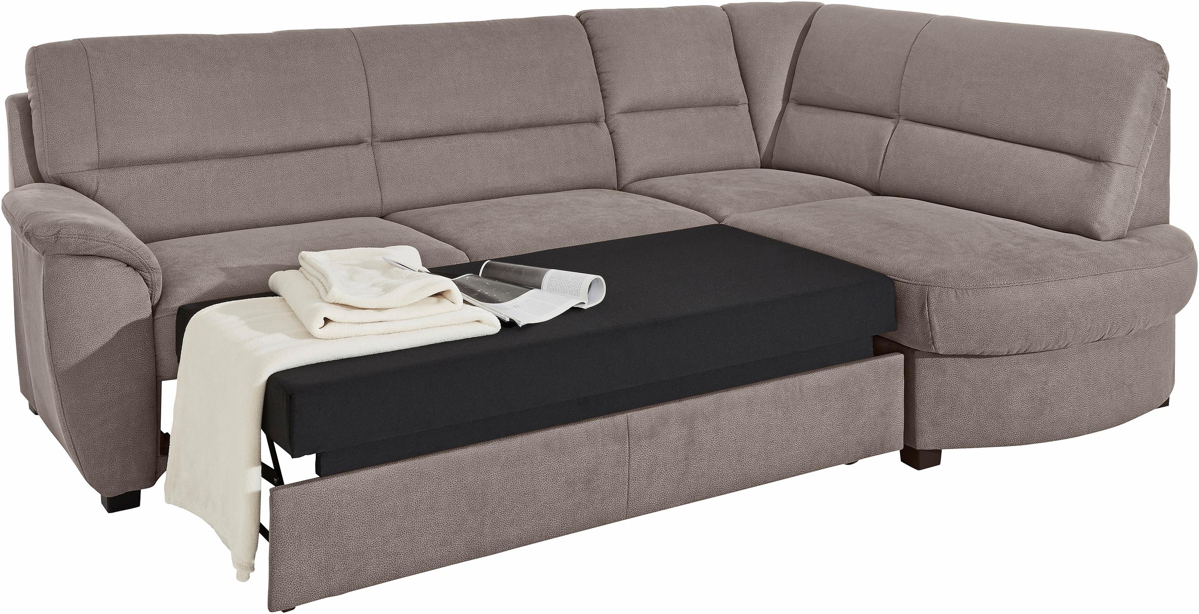 sit&more Ecksofa »Pandora L-Form«, wahlweise mit Bettfunktion und Bettkasten