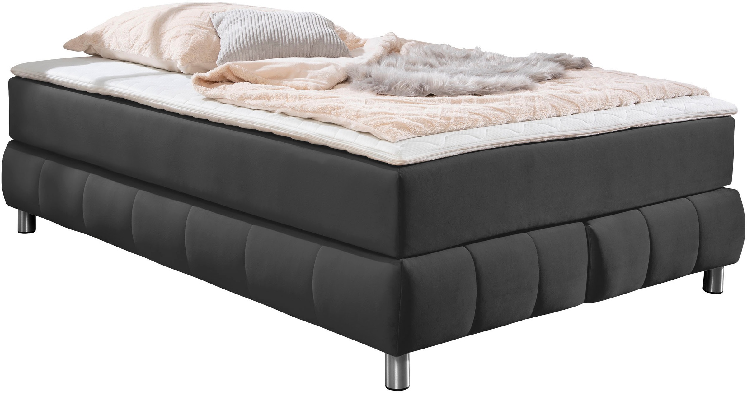 andas Boxspringbett »Salo«, Ohne Kopfteil, inkl. Topper, auch in Überlänge 220 cm