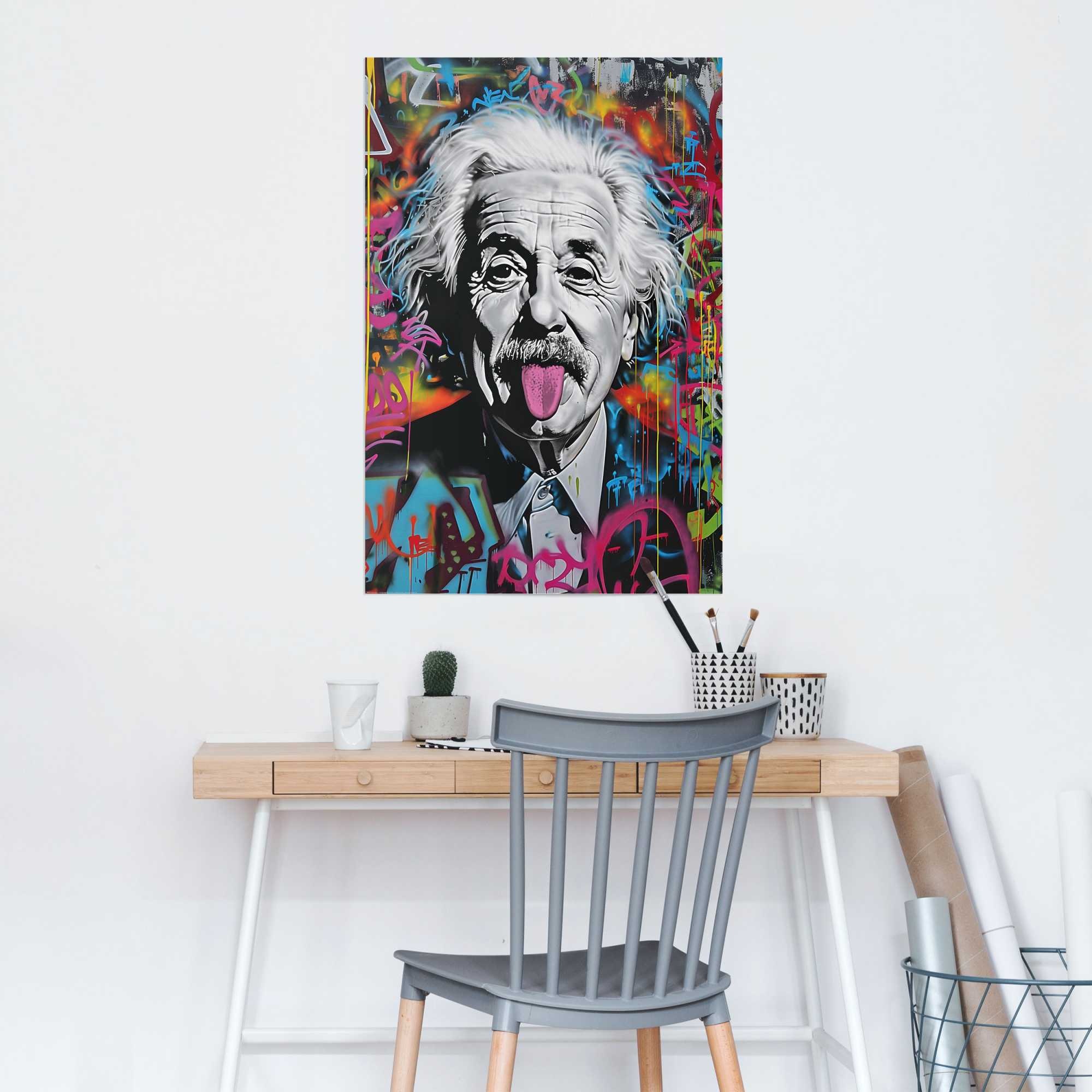 Reinders! Poster »Einstein Tongue«, Hobbyraum - Mehrfarbig - 150 gr. Papier - Street Art - 61x91,5 cm