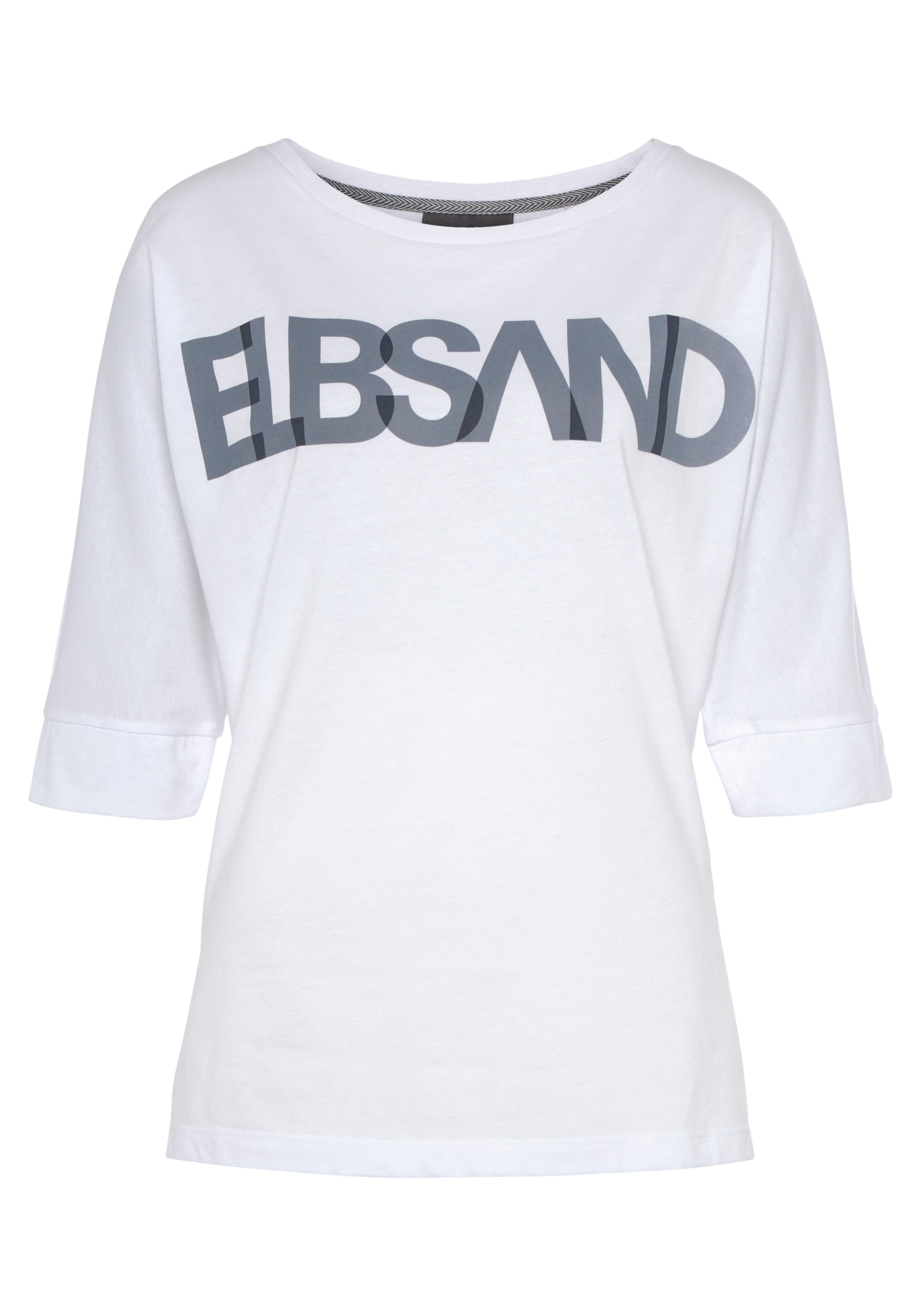 Elbsand 3/4-Arm-Shirt "Irja" mit Logodruck, Baumwoll-Mix, lockere Passform günstig online kaufen