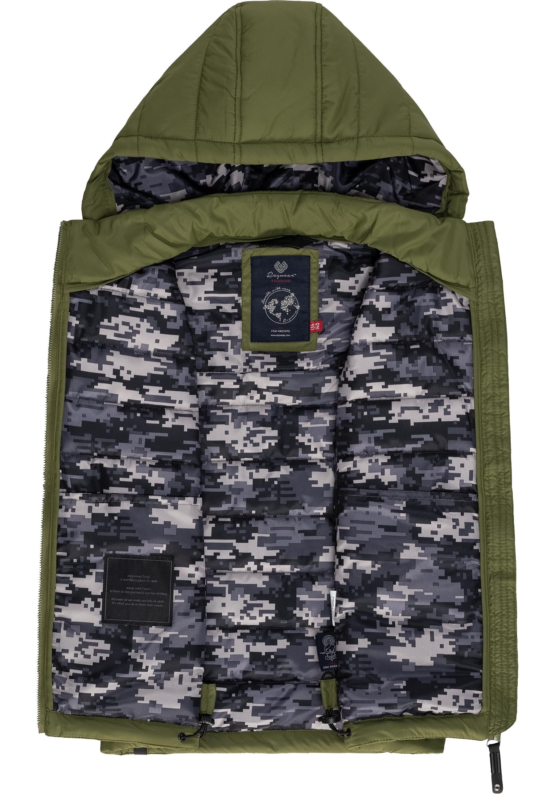 Ragwear Steppweste »Vitek«, sportliche Outdoor-Weste mit abnehmbarer Kapuze