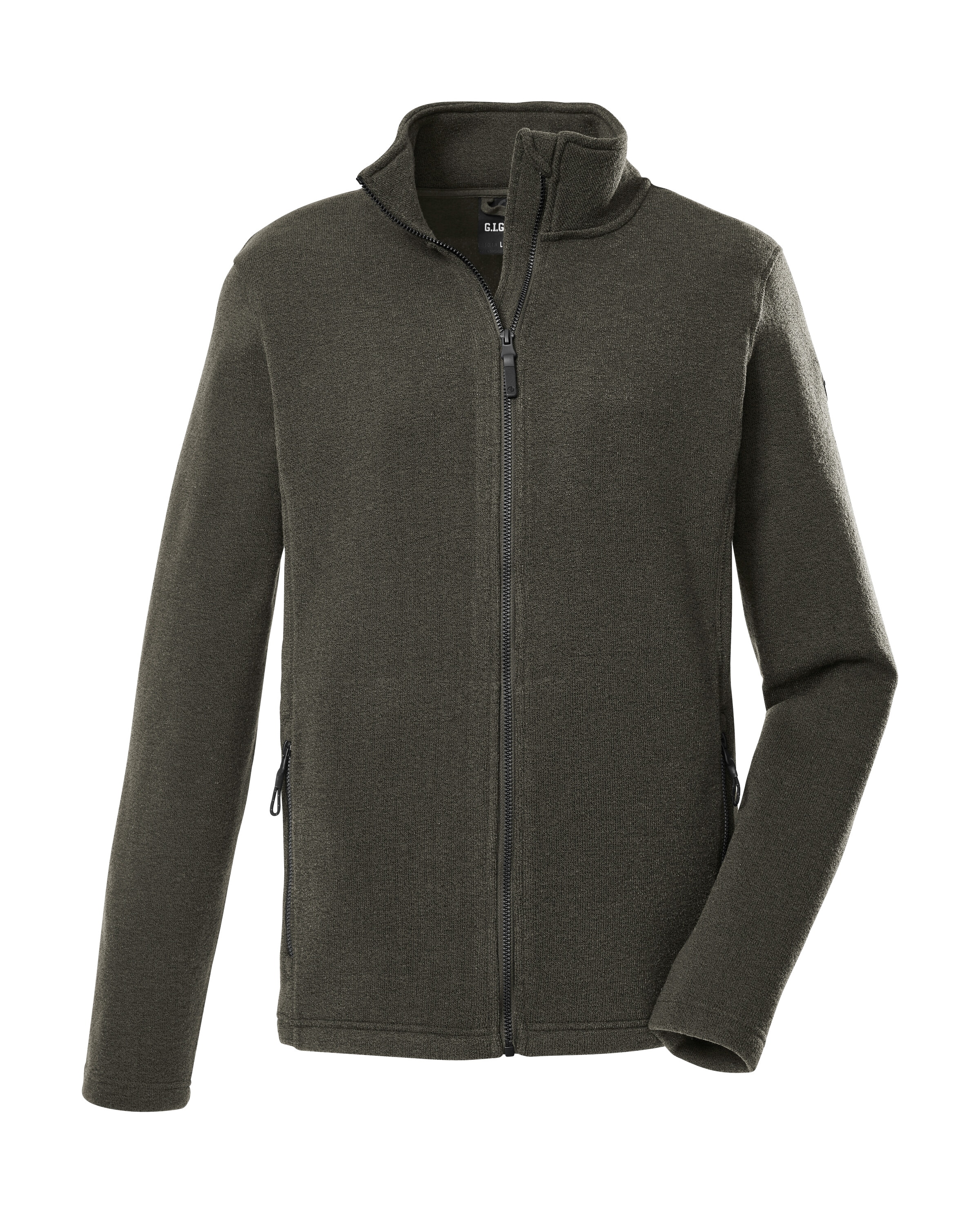 G.I.G.A. DX by killtec Fleecejacke "GW 81 MN KNTFLC JCKT" Strickfleecejacke, Melange-Optik, Zipper-Taschen, Kinnschutz
