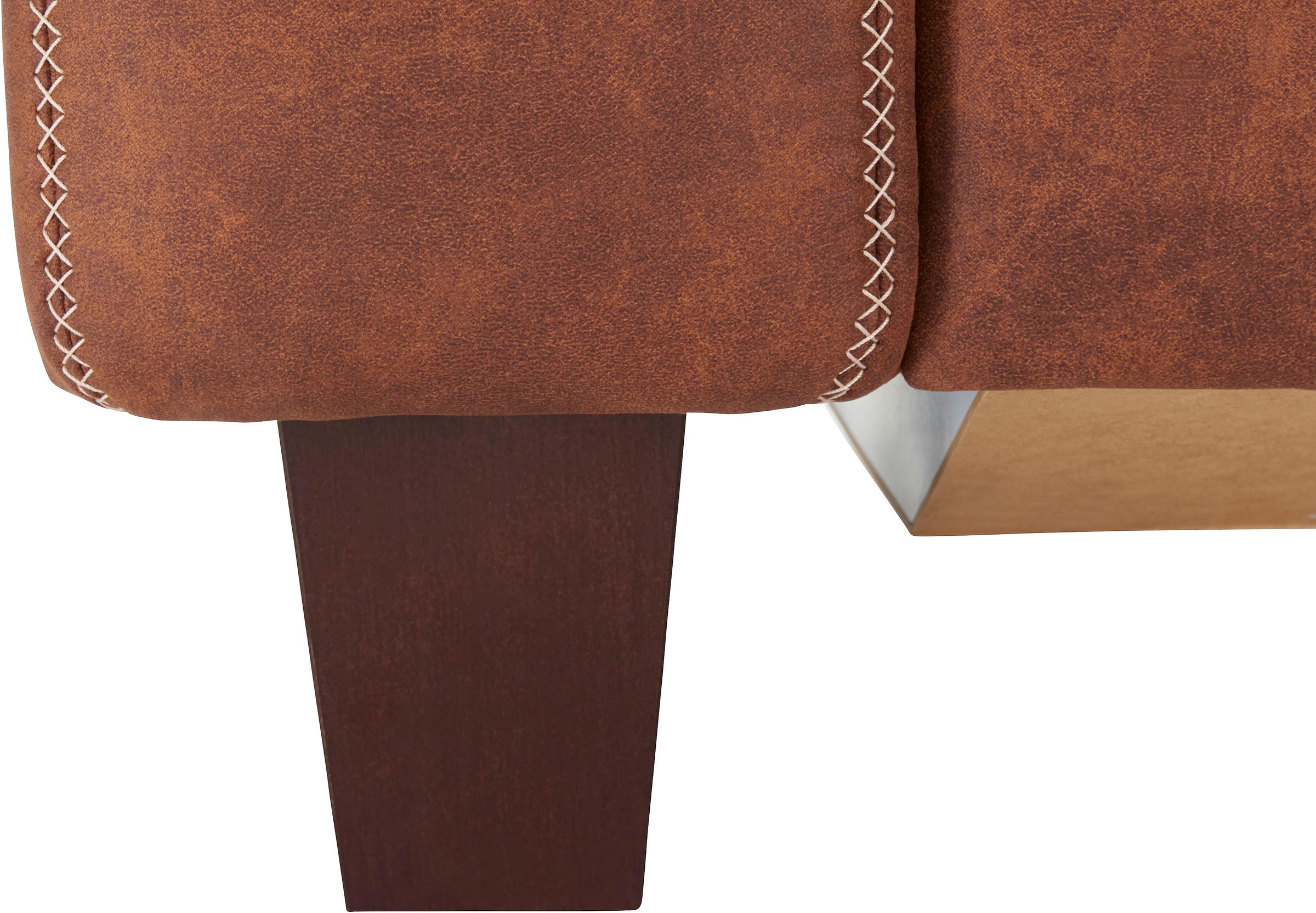 Places of Style Ecksofa »Varese L-Form«, Kreuznaht in beige