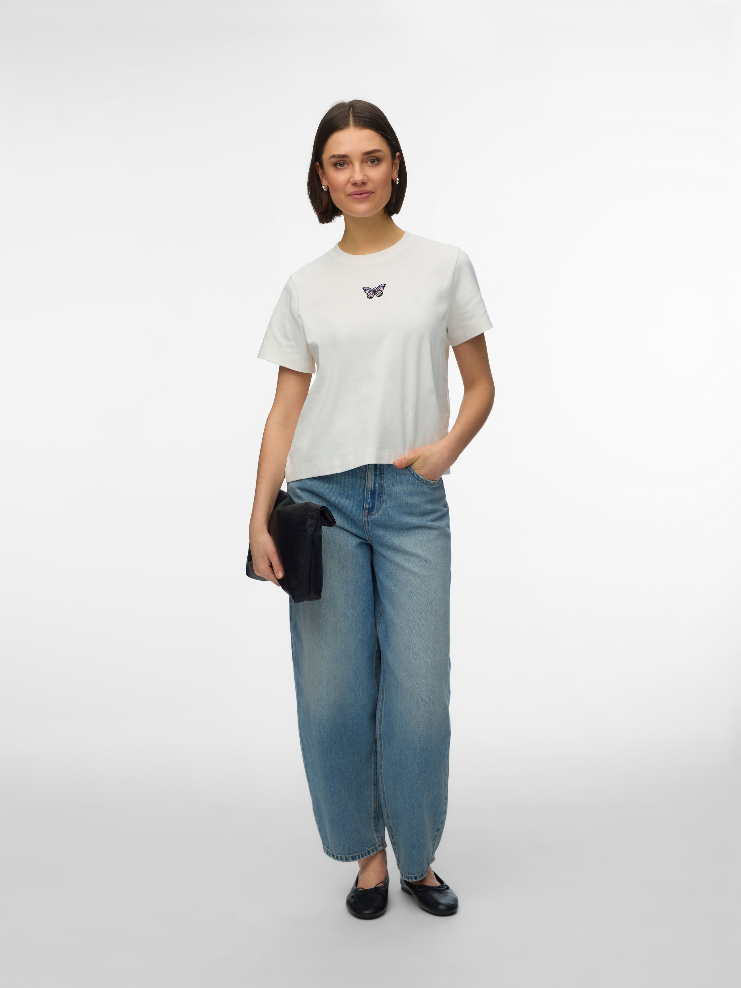 Vero Moda Kurzarmshirt »VMSARA METTE SS TOP BOX JRS GA NOOS« Baumwolle, regular fit