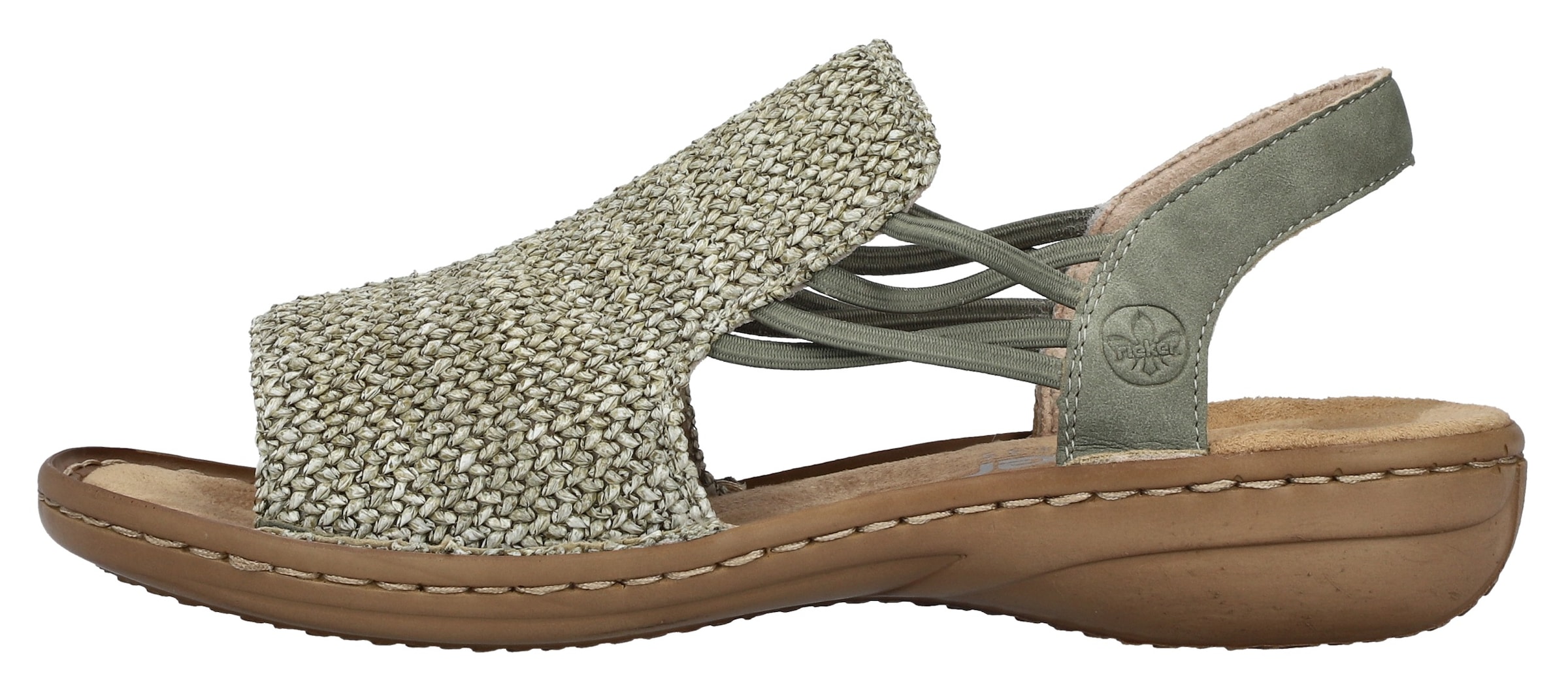 Rieker Sandale, Sommerschuh, Sandalette, Schlupfschuh mit seitlichen Gummizügen