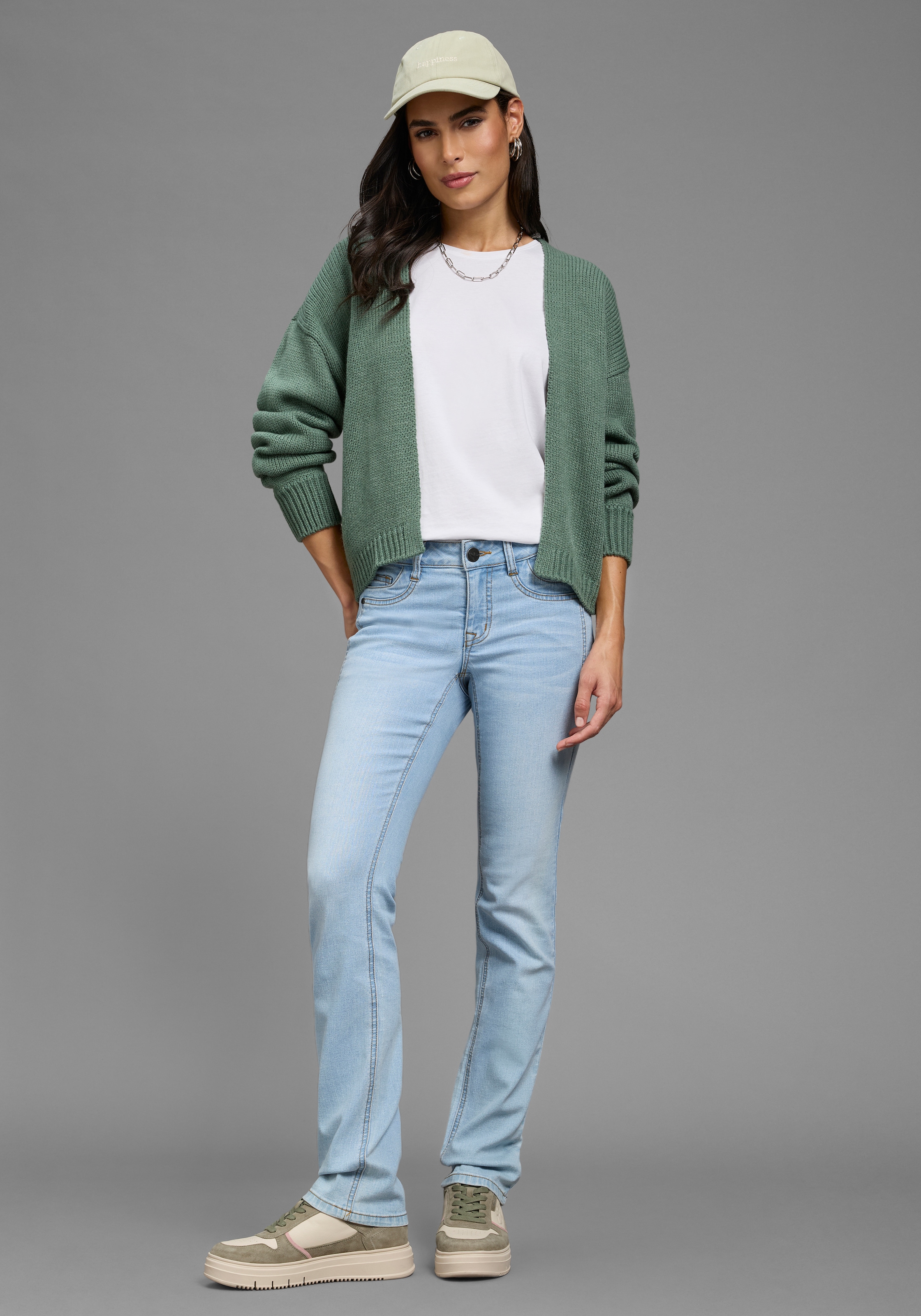 Laura Scott Strickjacke »mit Oversize-Passform« in melierter Optik