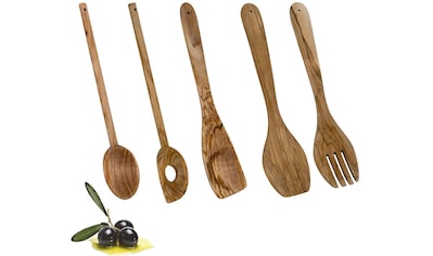 Kochbesteck-Set, (Set, 5 tlg., 2 Kochlöffel, 1 Pfannenwender, 2tlg. Salatbesteck)