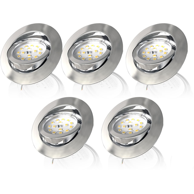 B.K.Licht LED Einbauleuchte, 5 flammig-flammig, LED Einbaustrahler, dimmbar,  3-stufig, Wandschalter, schwenkbar | BAUR
