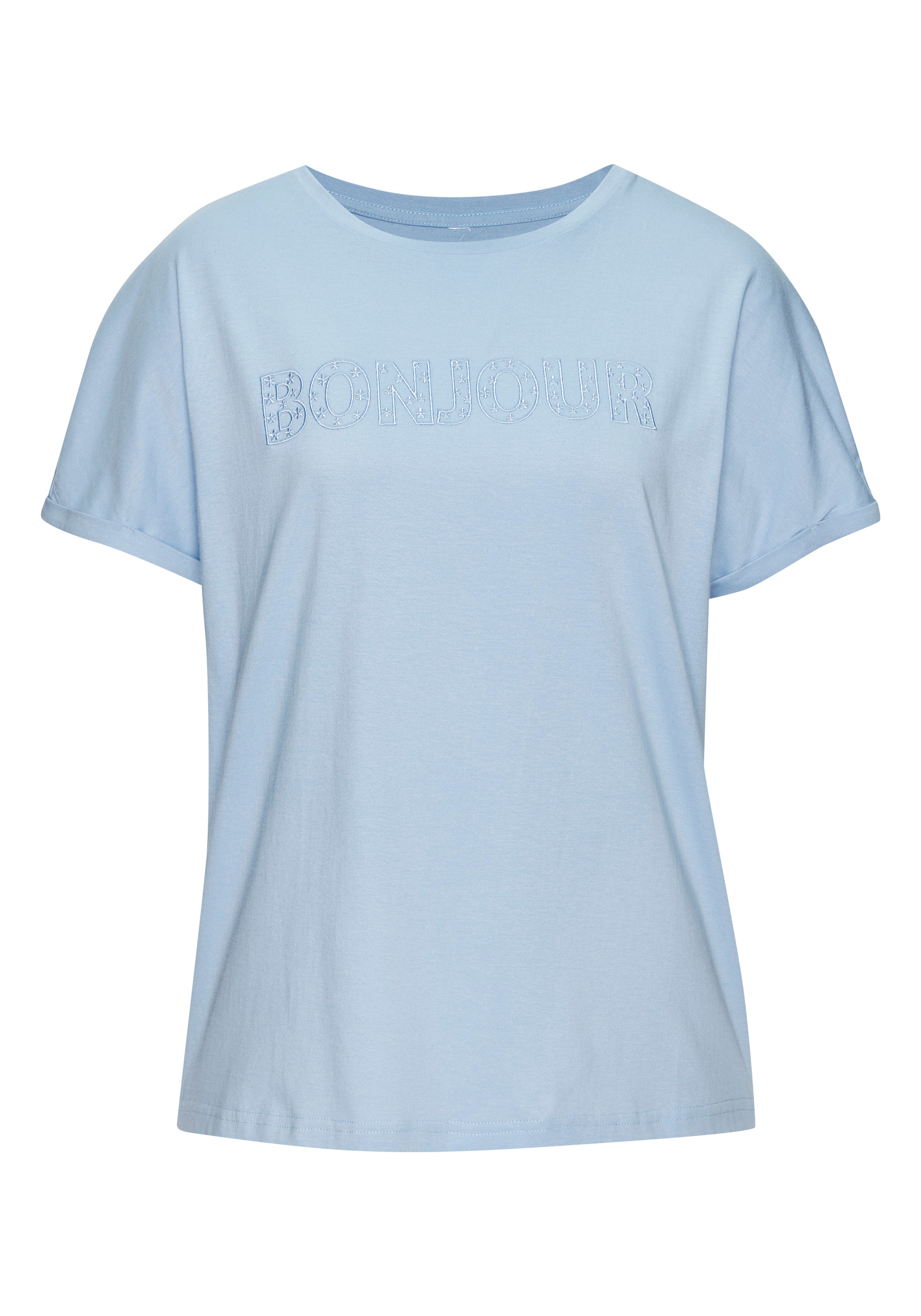 Vivance T-Shirt »mit Stickerei« aus angenehmer Bio-Baumwolle