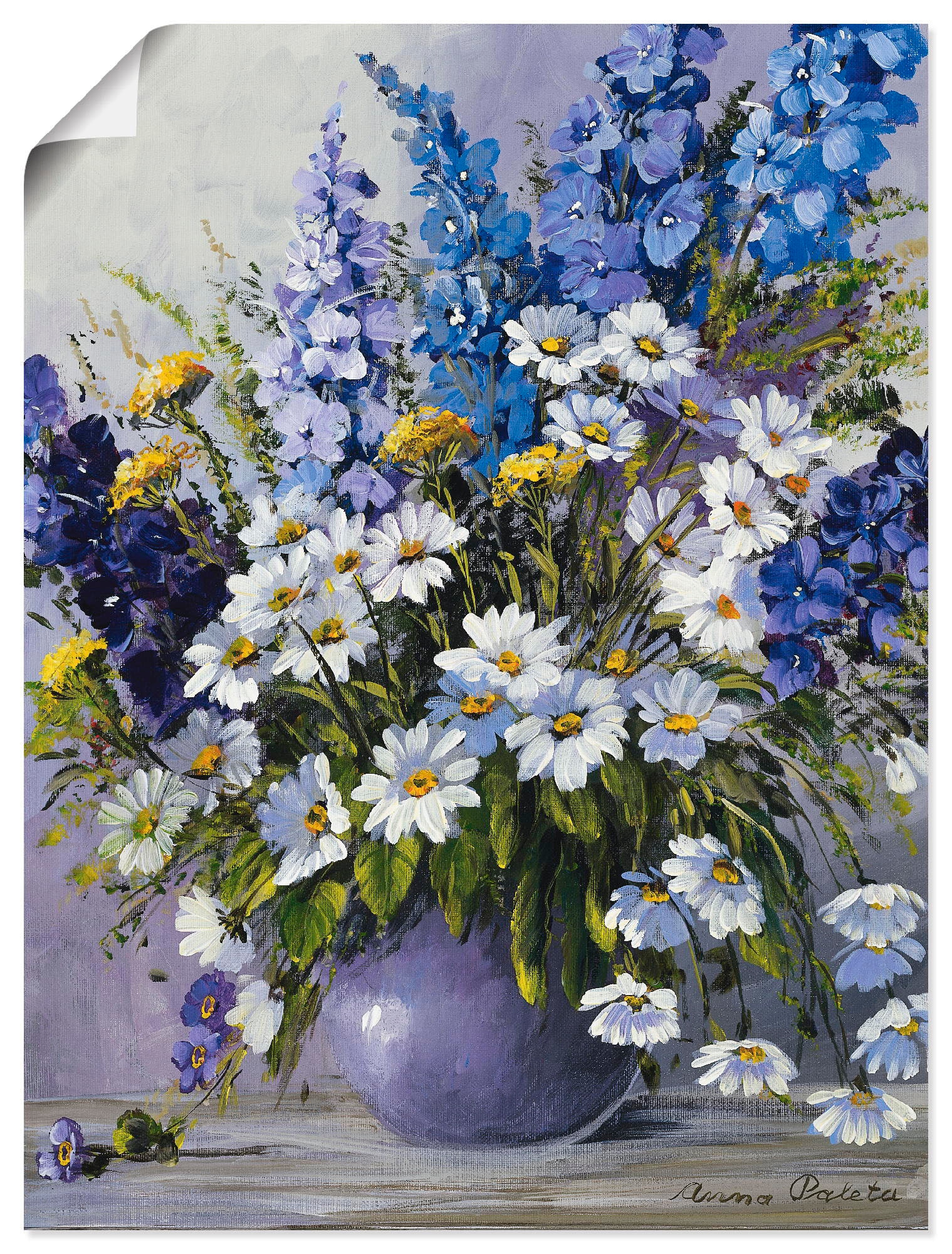 Wandbild ARTLAND "Rittersporn", weiß (farbe bild(er): weiß), B:30cm H:40cm, Bilder, als Leinwandbild, Poster in verschied. Größen